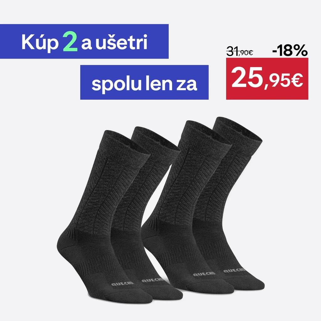 Turistické ponožky MH500 hrejivé čierne