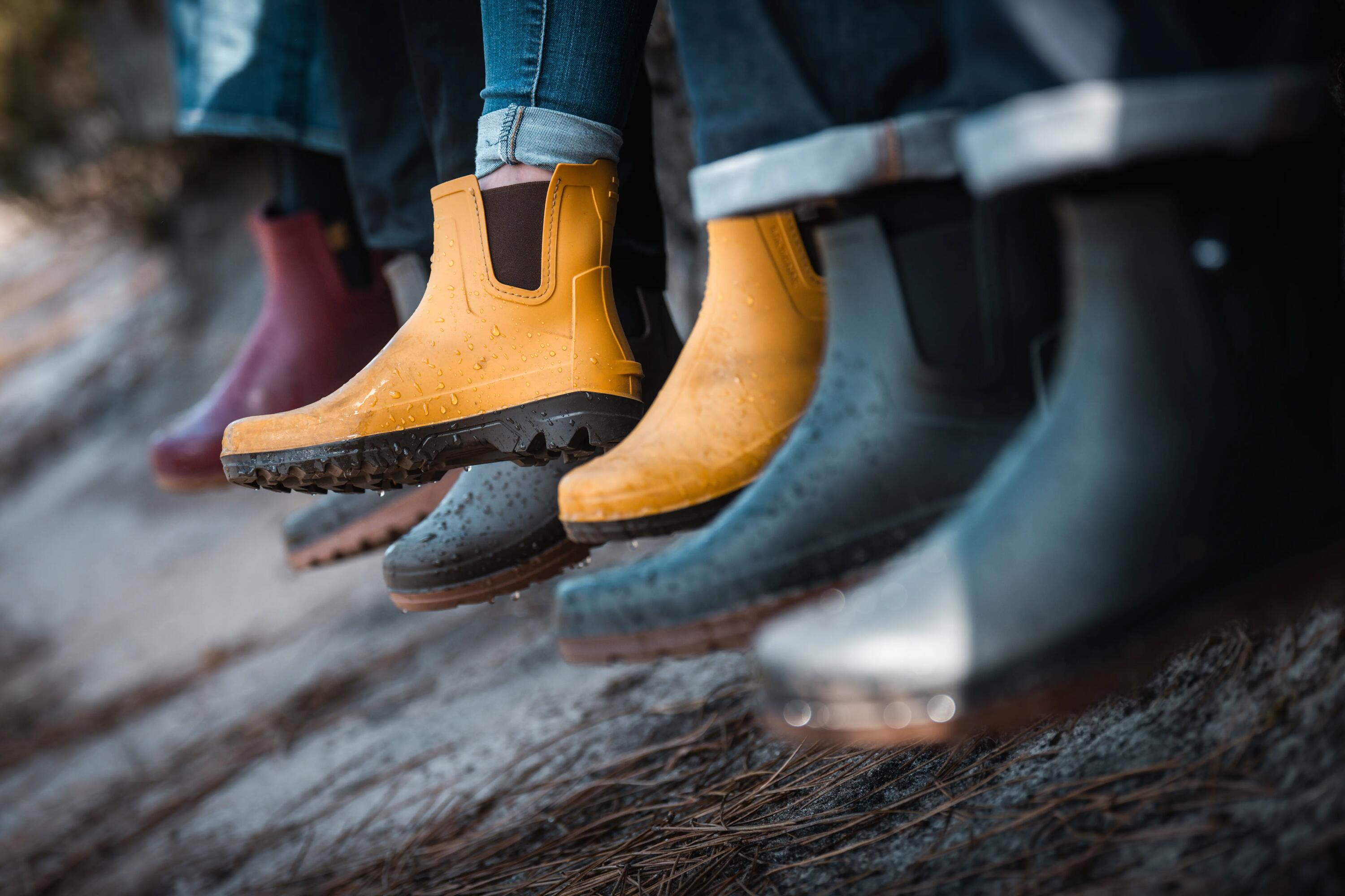 Regenlaarzen voor dames Land 100 pvc oker 6/11