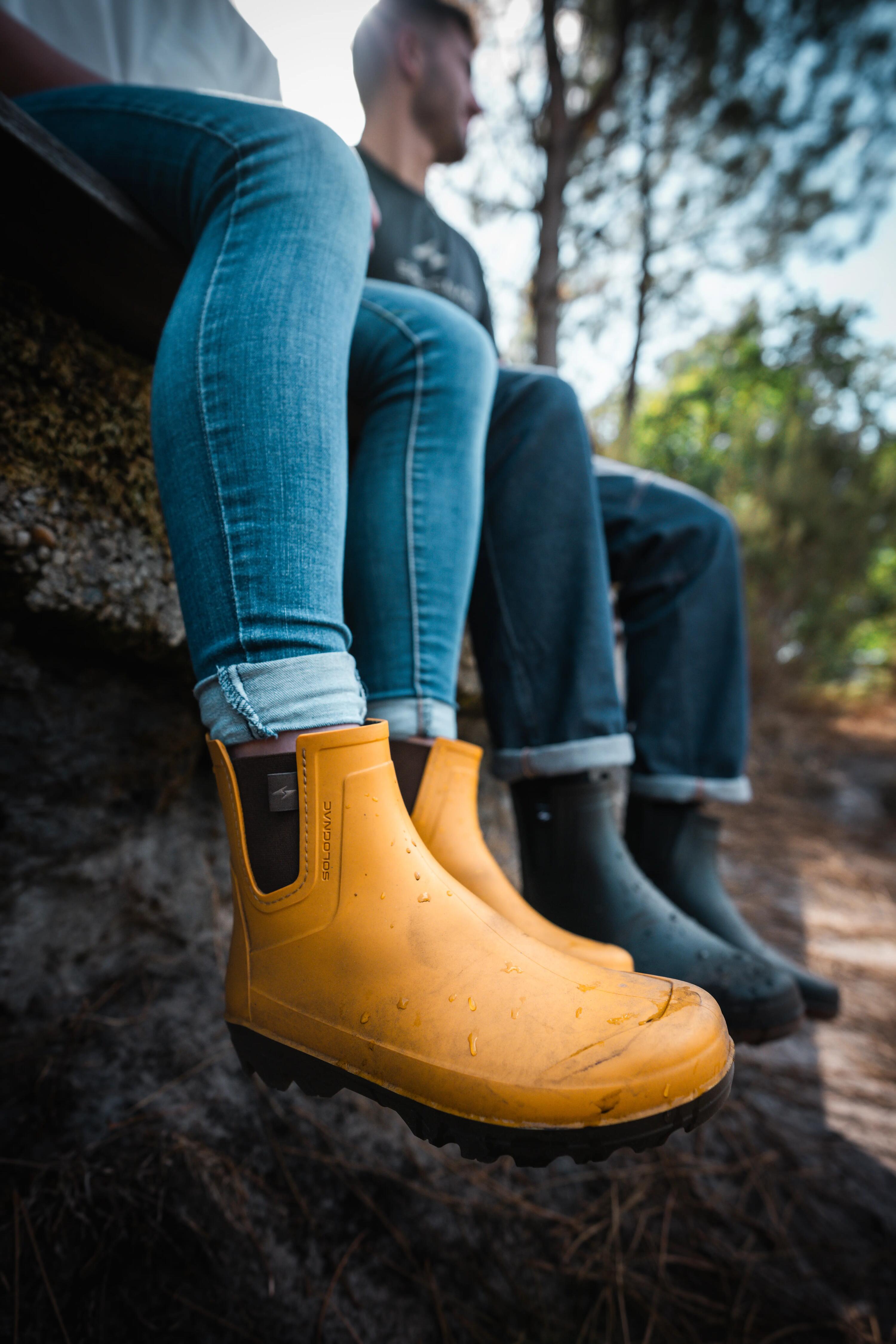 Regenlaarzen voor dames Land 100 pvc oker 7/11