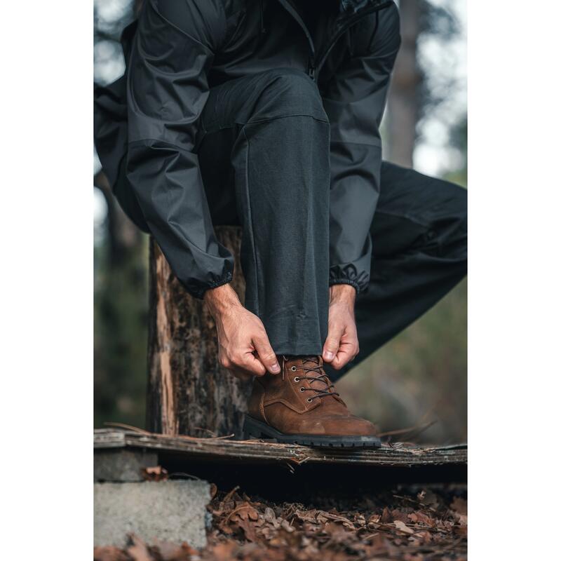 Erkek Su Geçirmez Deri Avcı Botu - Kahverengi - Vibram Tabanlı - Crosshunt 510