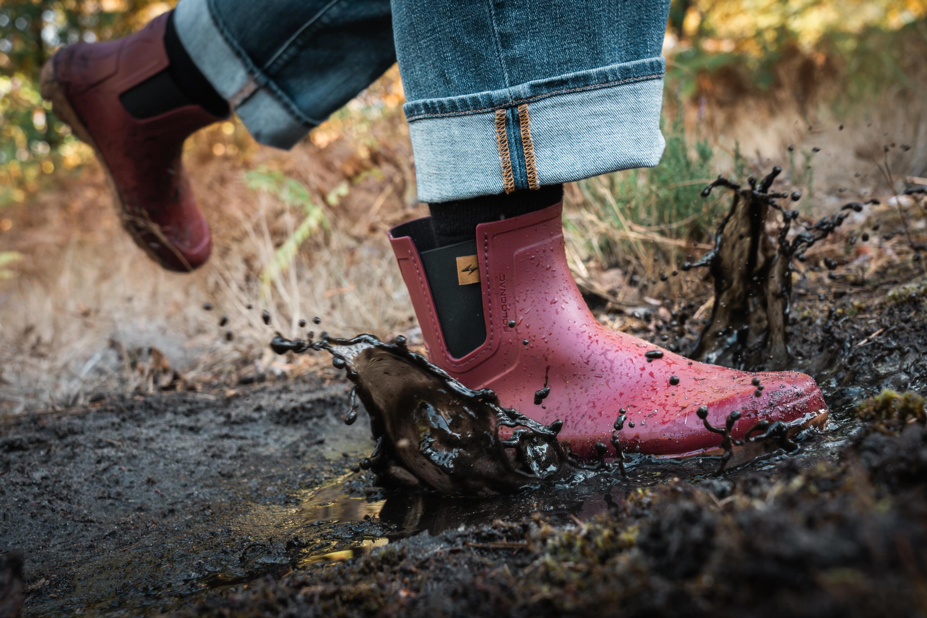 Regenlaarzen voor dames Land 100 pvc paars 8/10