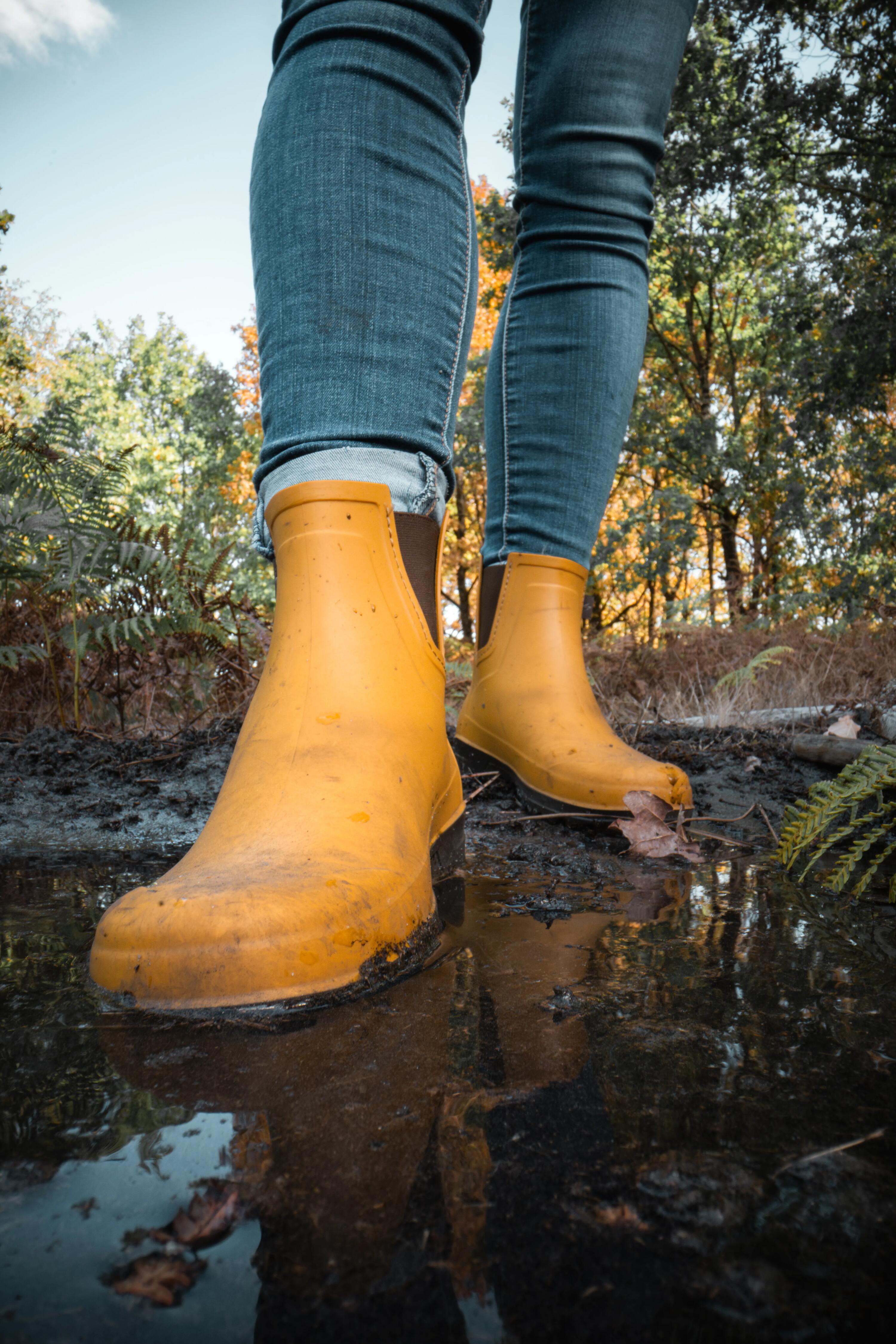 Regenlaarzen voor dames Land 100 pvc oker 11/11