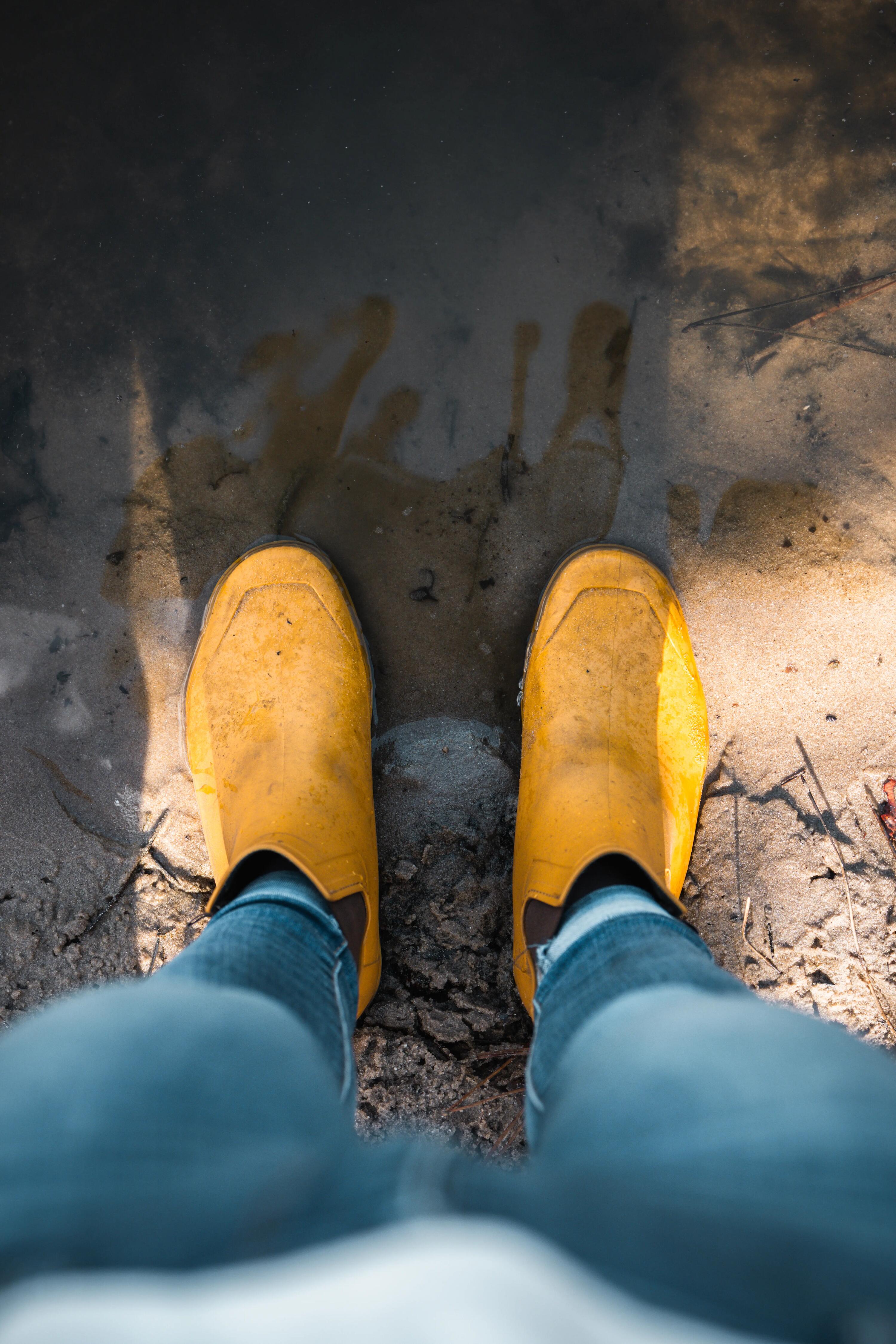 Regenlaarzen voor dames Land 100 pvc oker 9/11
