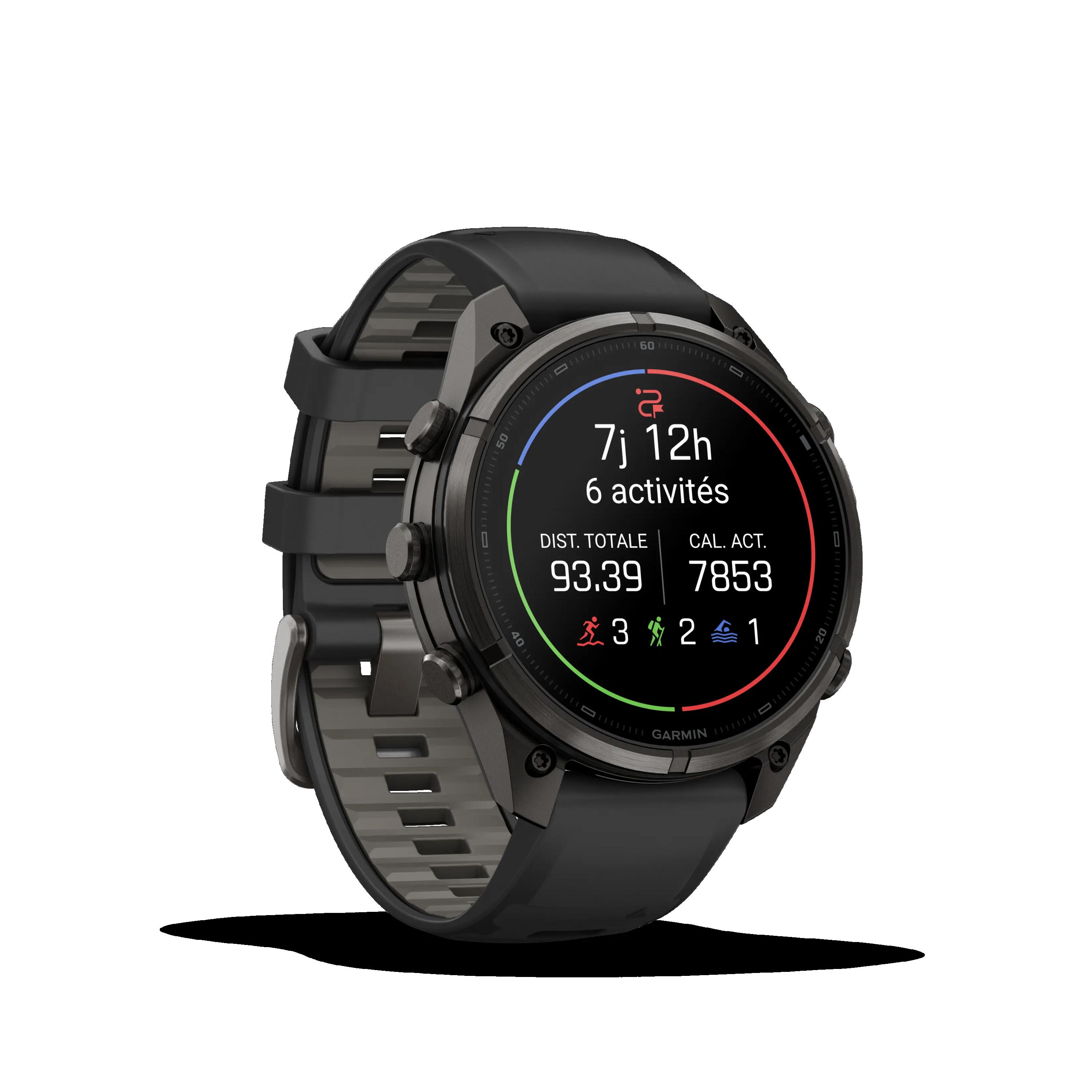 Montre GPS connectée Garmin fēnix® 9 Pro - 47mm - Titane - noir/gris 6/7