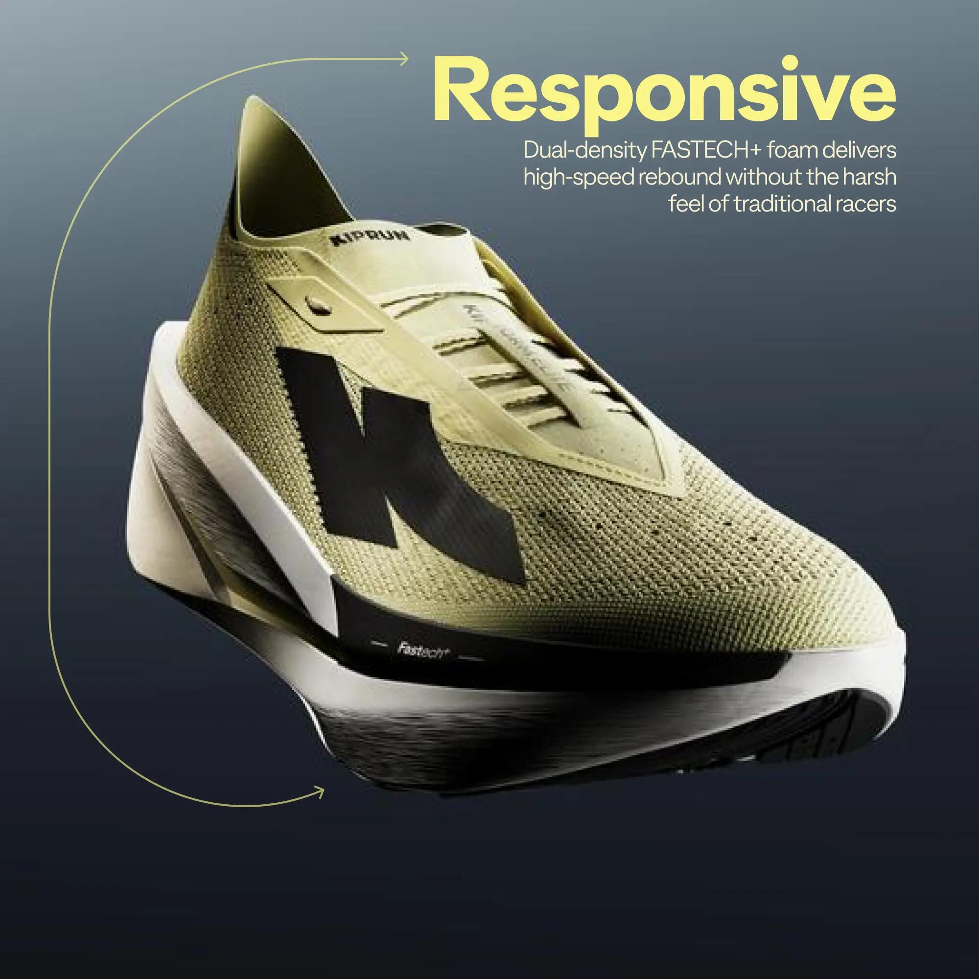 Women Running Carbon Plate Speed Shoes, Kiprun Kipstorm - Light Yellow -  5