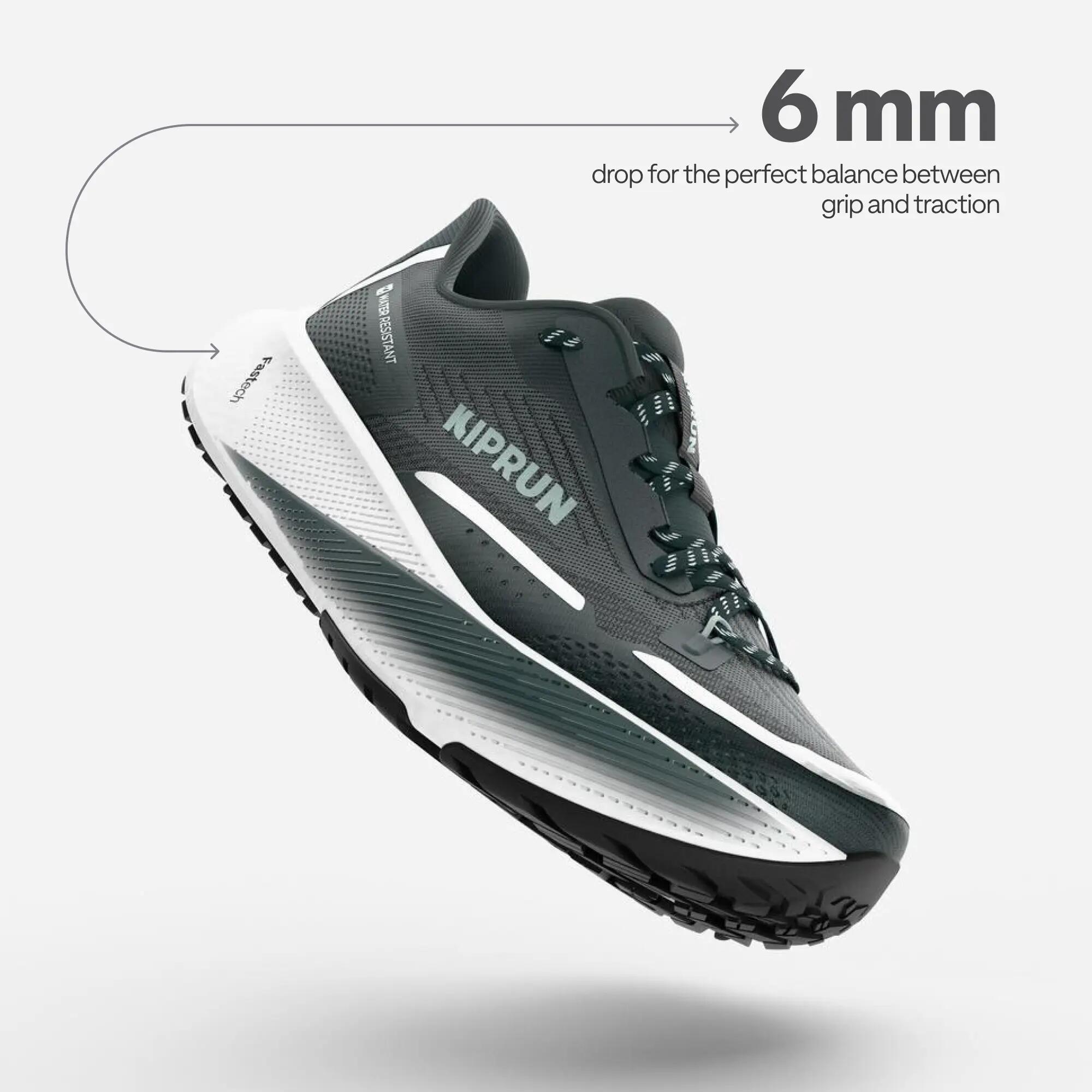 Men Road Running Water Resistant Shoes, Kiprun Kipride WR - Dark Green -  3