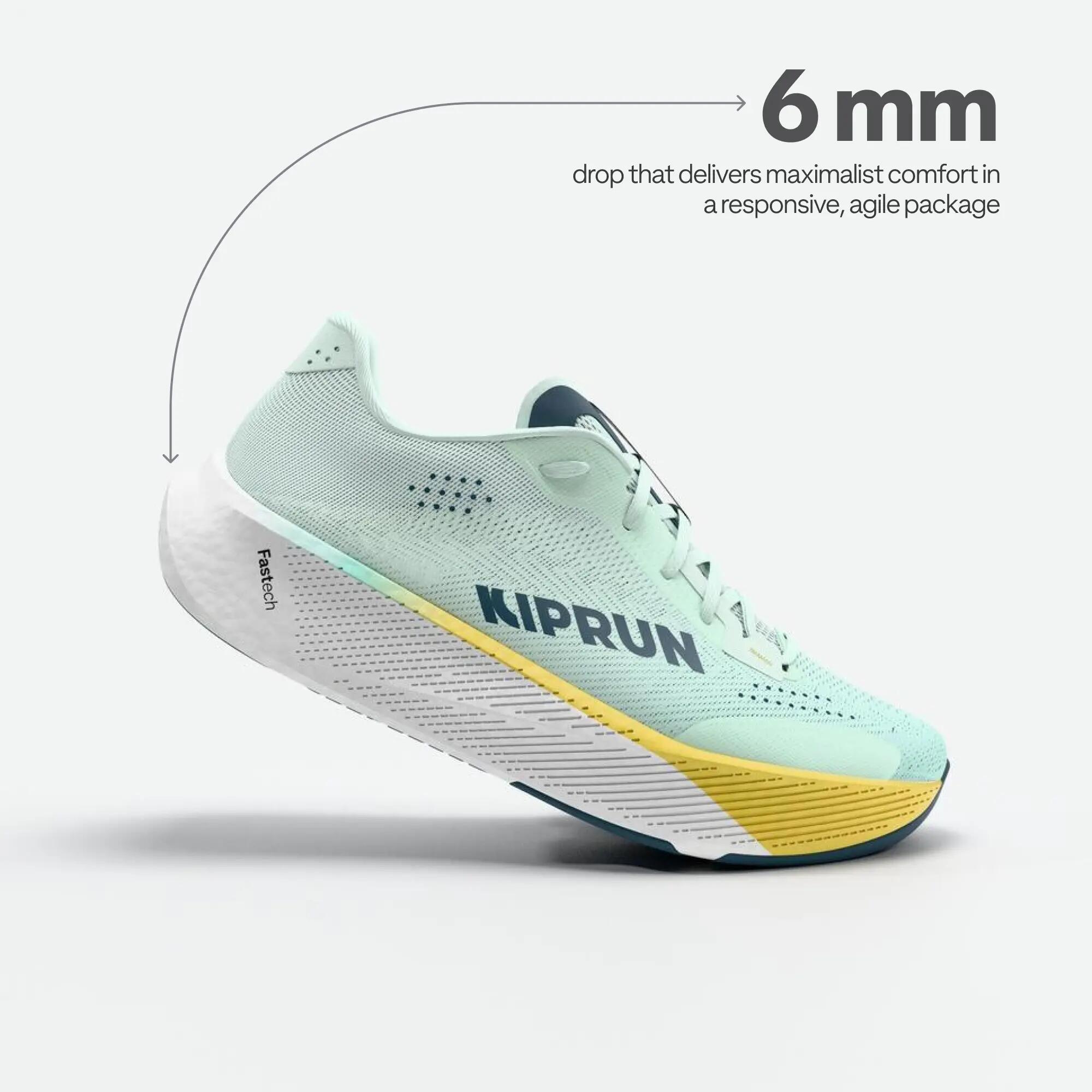 Women Road Running Soft Cushion Shoes, Kiprun Kipride - Blue/Yellow -  3