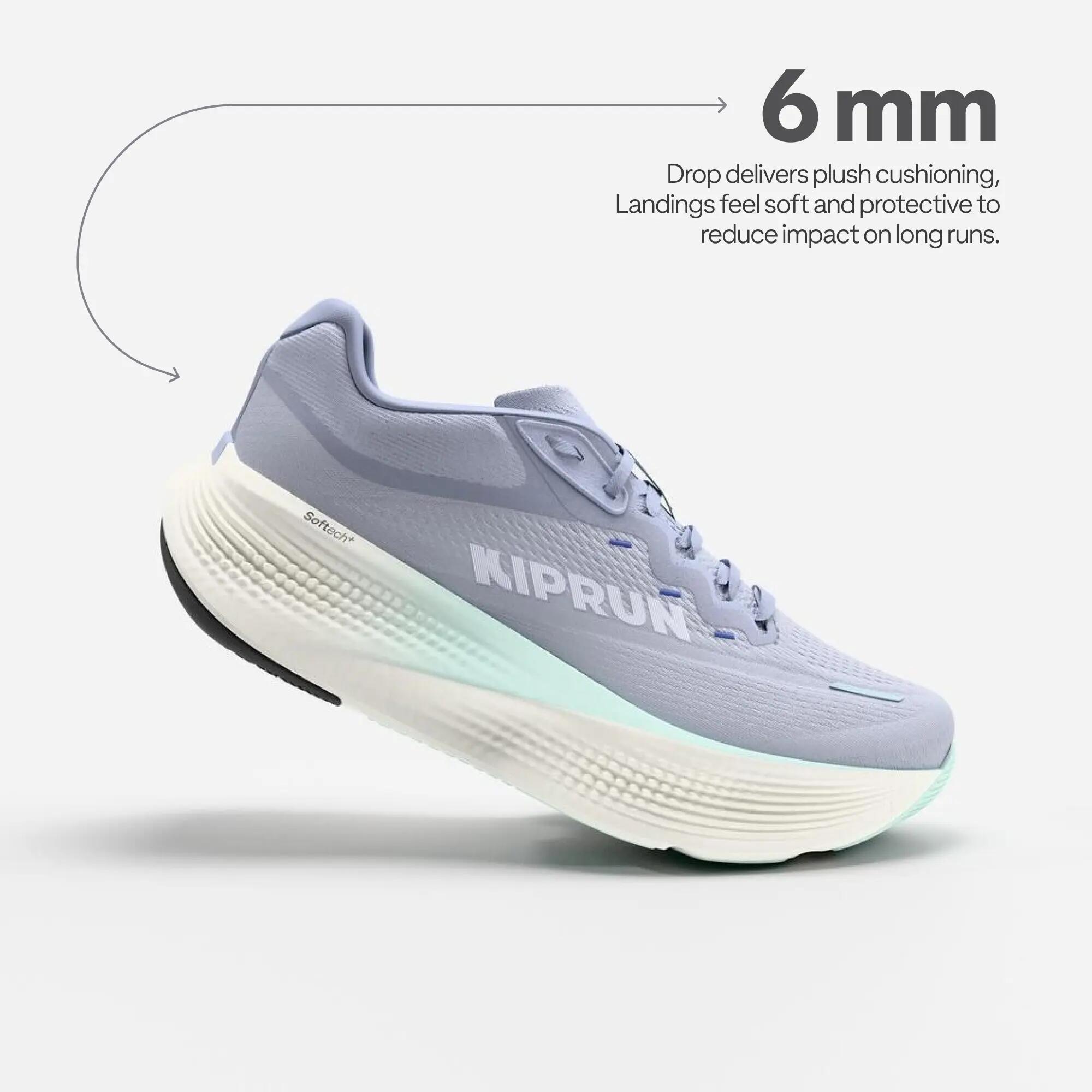 Women Road Running Max Cushion Shoes, Kiprun Kipride Max - Powder Blue -  4