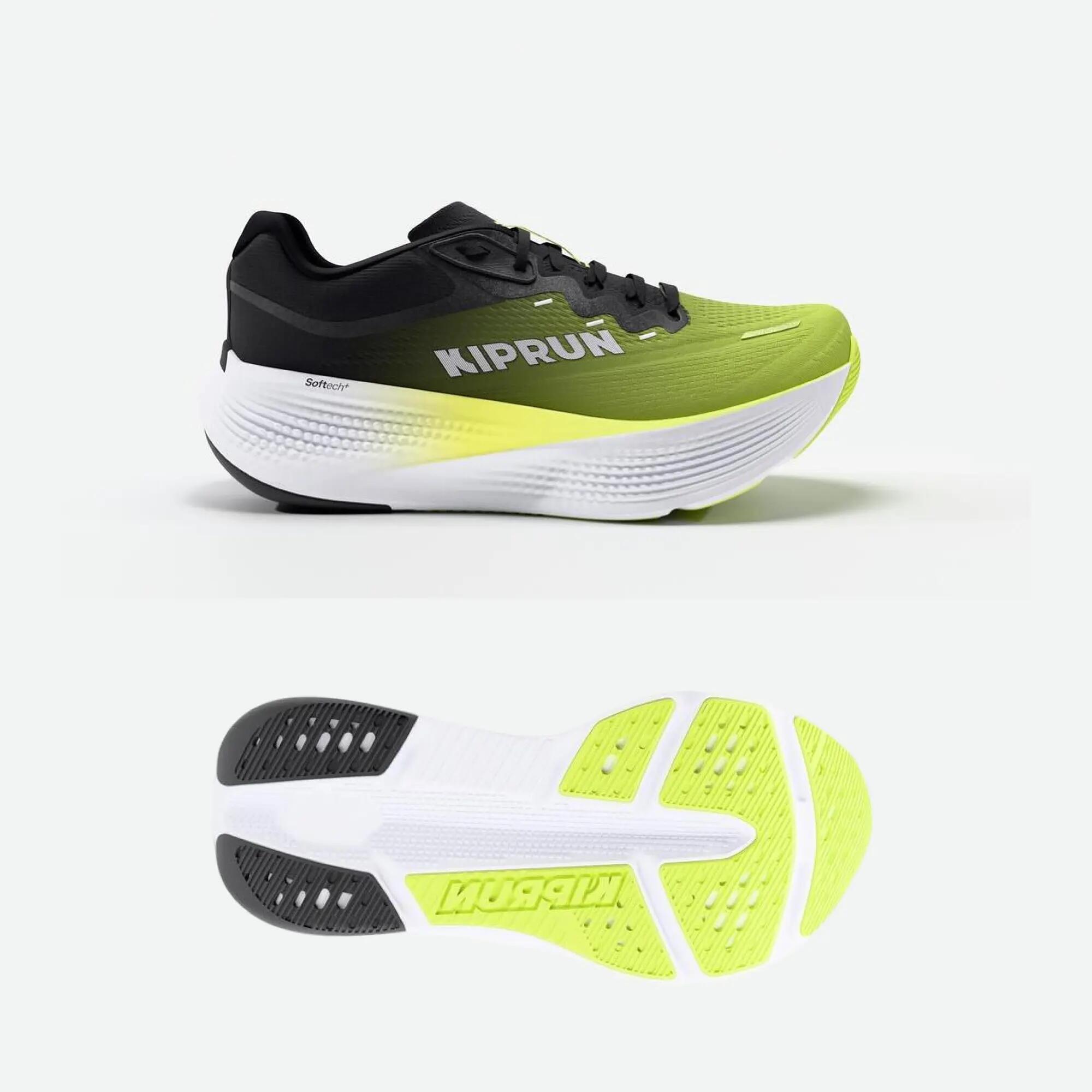 Men Road Running Max Cushion Shoes, Kiprun Kipride - Black/Yellow -  5