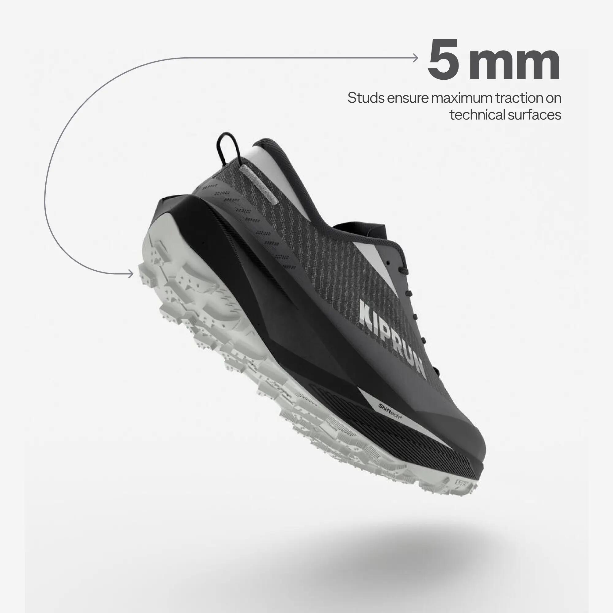 Men Trail Running Technical Grip Shoes, Kiprun Kipclimb - Black -  4