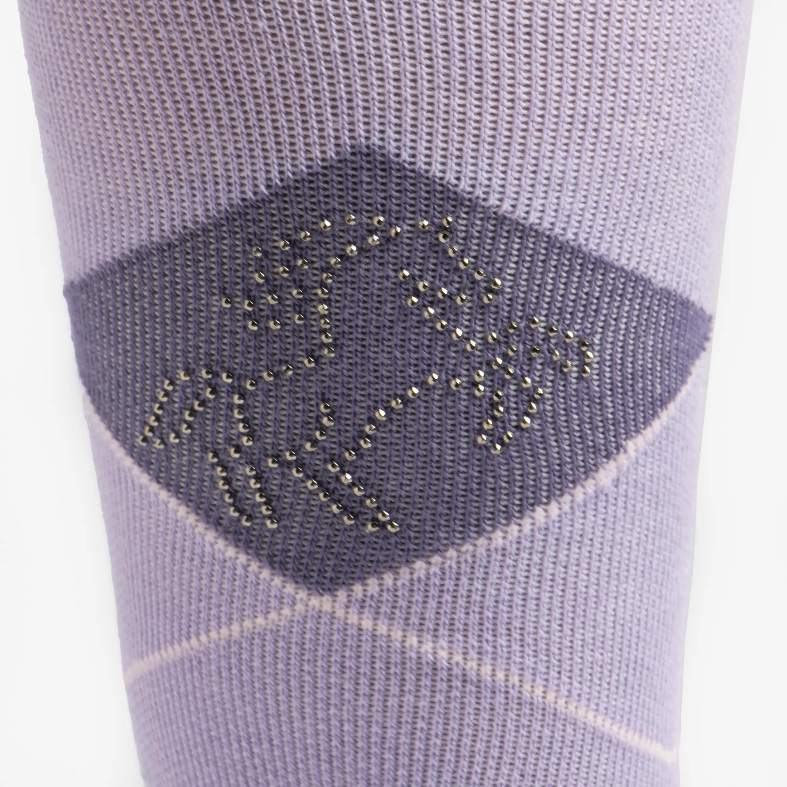 Calcetines Equitación 500 Niños Violeta Rosa Pastel 2/9