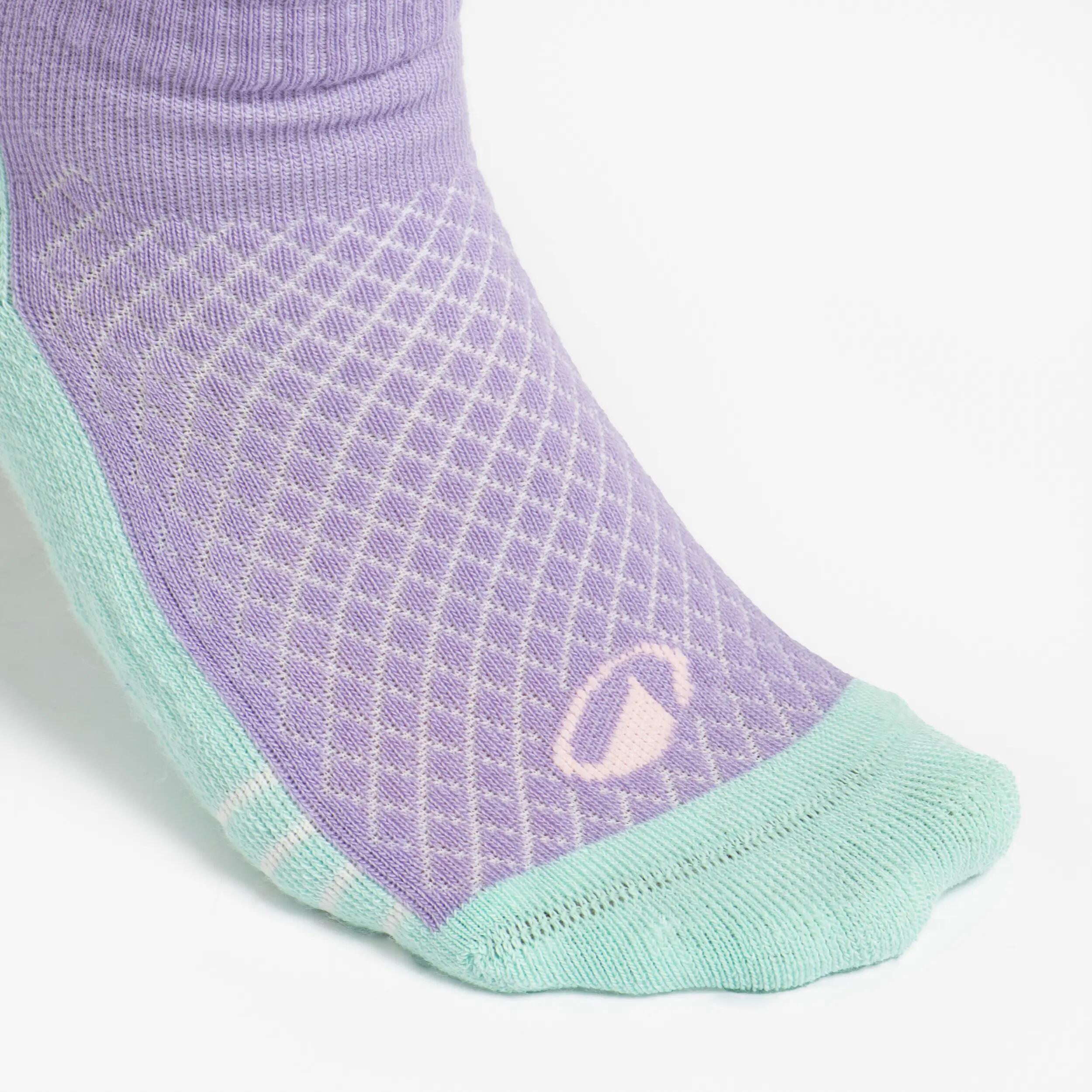 Calcetines Equitación 500 Niños Violeta Rosa Pastel 6/9