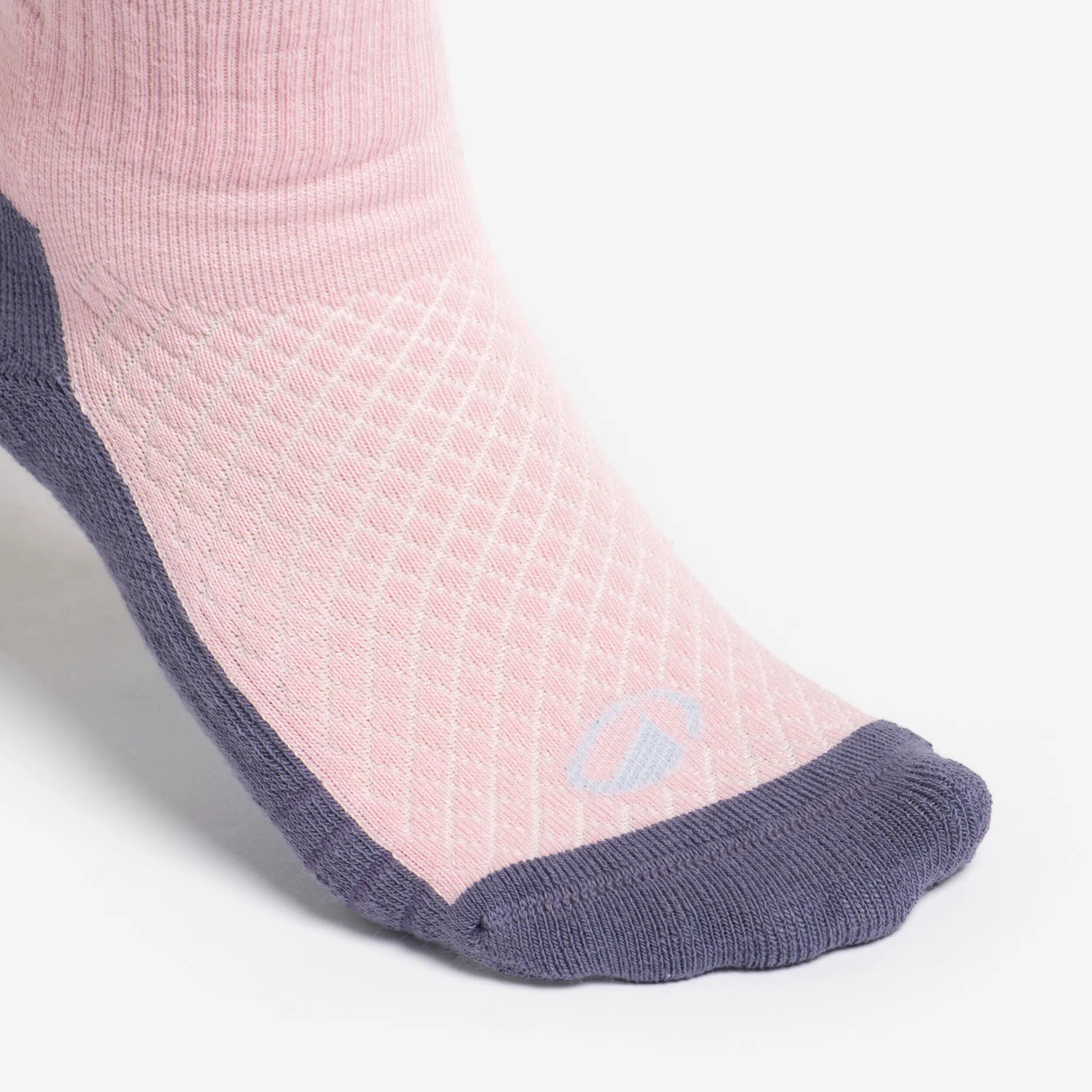 Calcetines Equitación 500 Niños Violeta Rosa Pastel 7/9