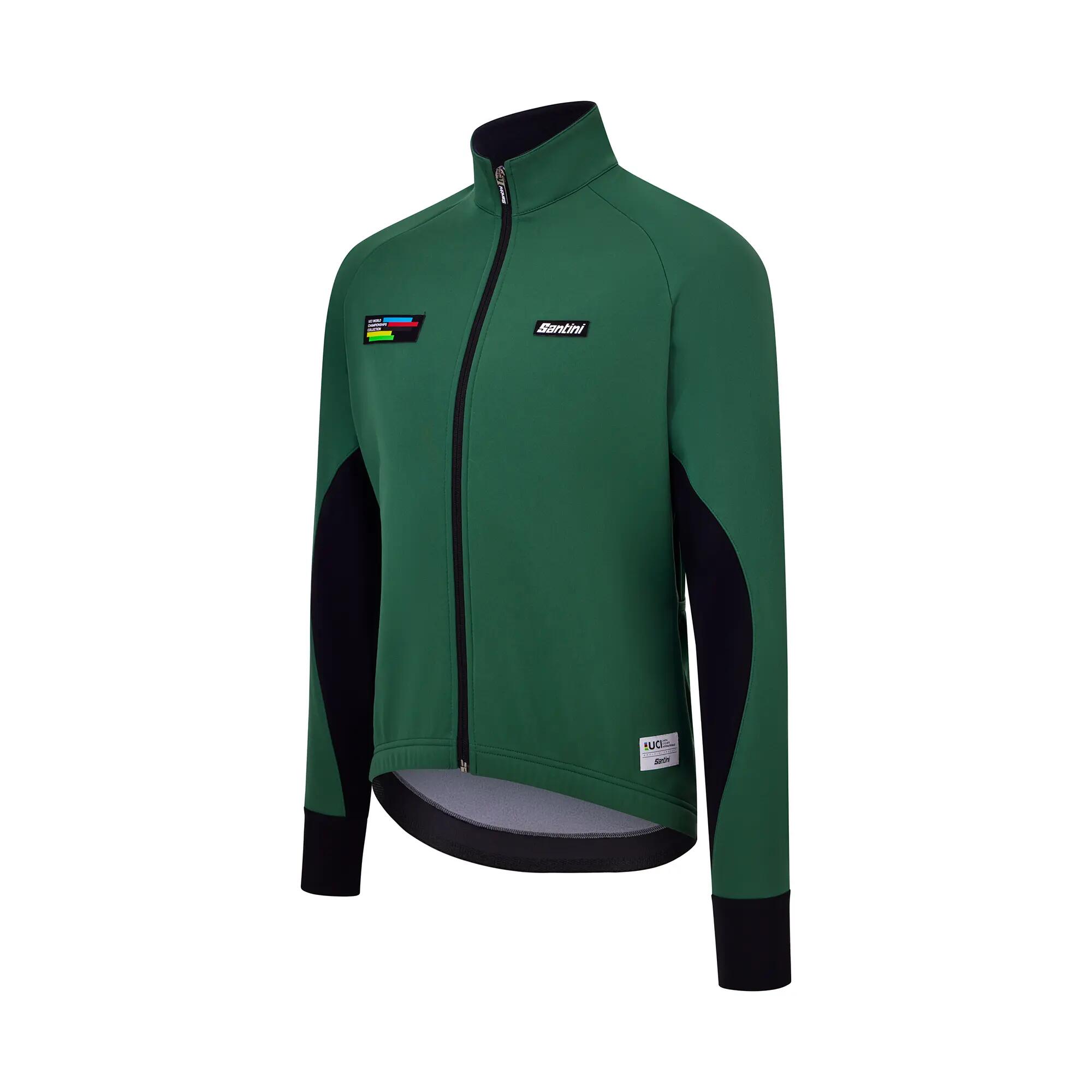 Giacca invernale ciclismo uomo Santini Verde UCI 2/3