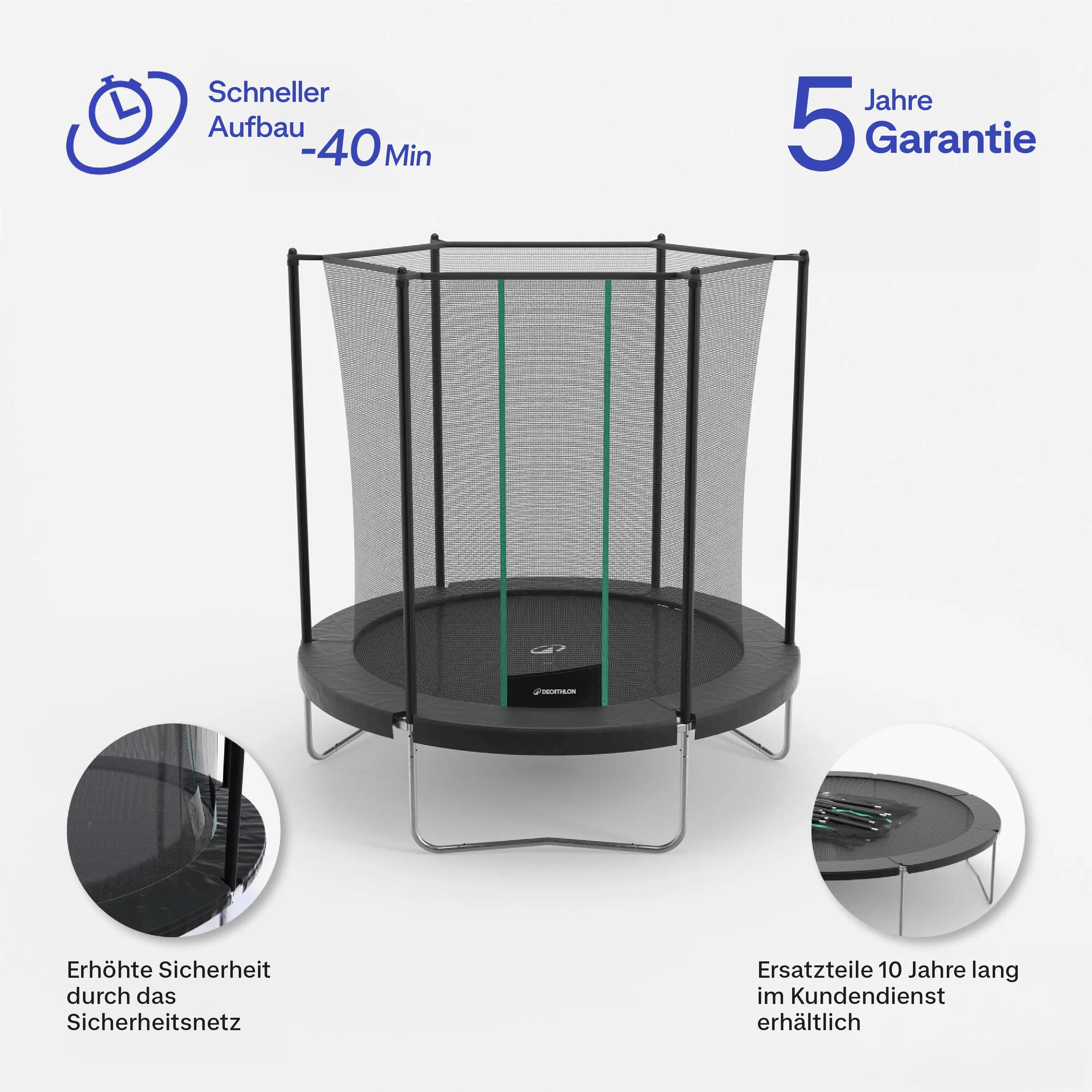 Trampolín con red de seguridad y montaje sin herramientas 240 11/28