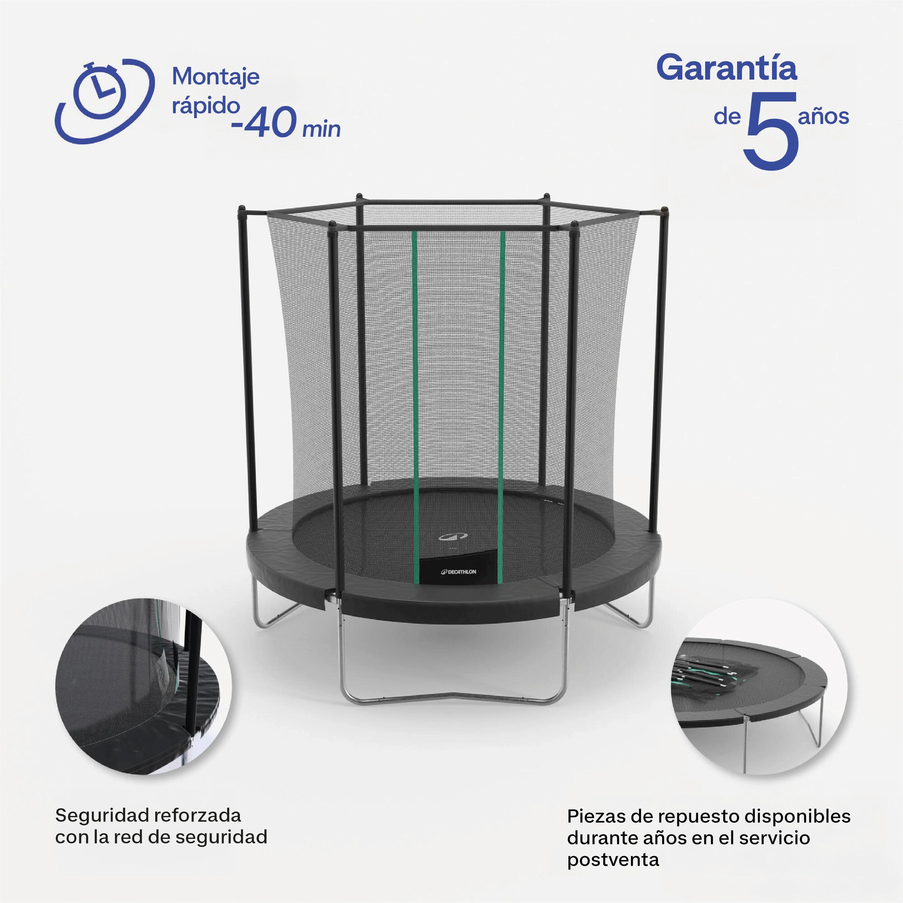 Trampolín con red de seguridad y montaje sin herramientas 240 24/28