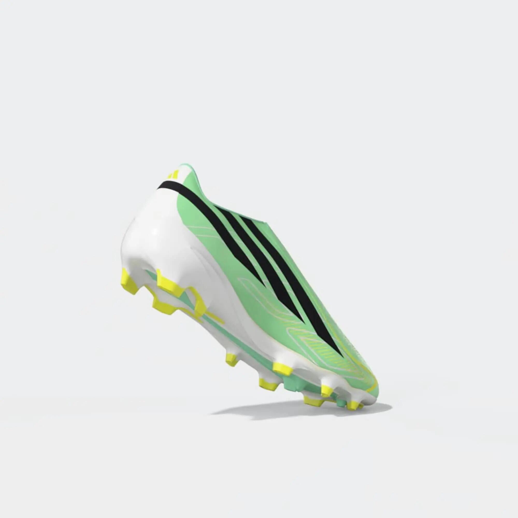 Scarpe calcio adulto F50 HYPERFAST LEAGUE senza lacci FG/MG verdi 14/18