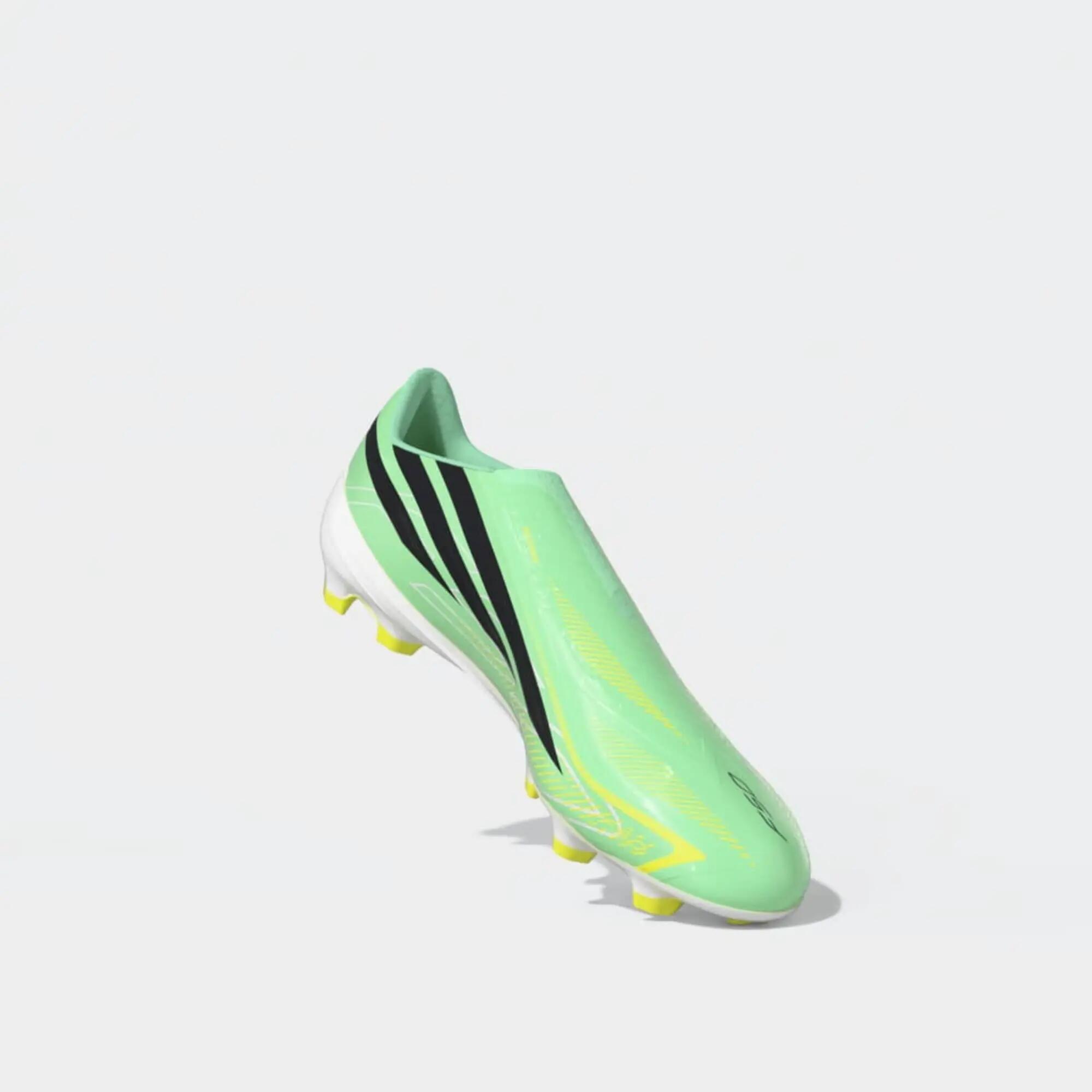 Scarpe calcio adulto F50 HYPERFAST LEAGUE senza lacci FG/MG verdi 11/18