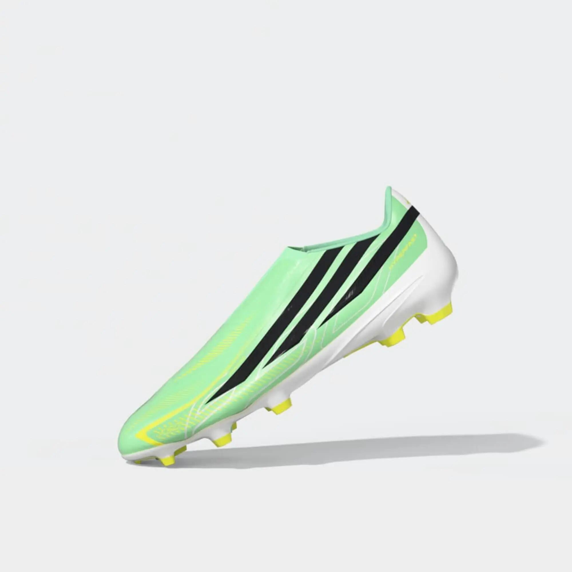 Scarpe calcio adulto F50 HYPERFAST LEAGUE senza lacci FG/MG verdi 18/18