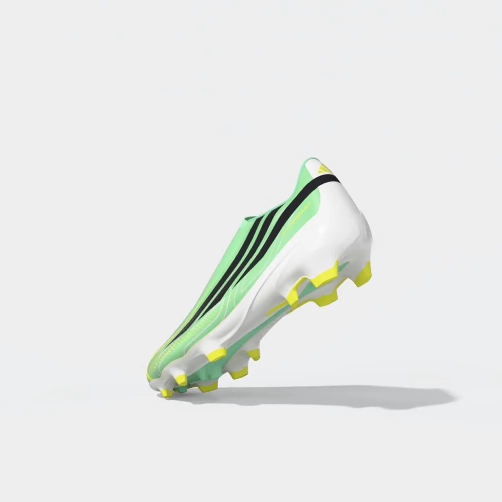 Scarpe calcio adulto F50 HYPERFAST LEAGUE senza lacci FG/MG verdi 16/18