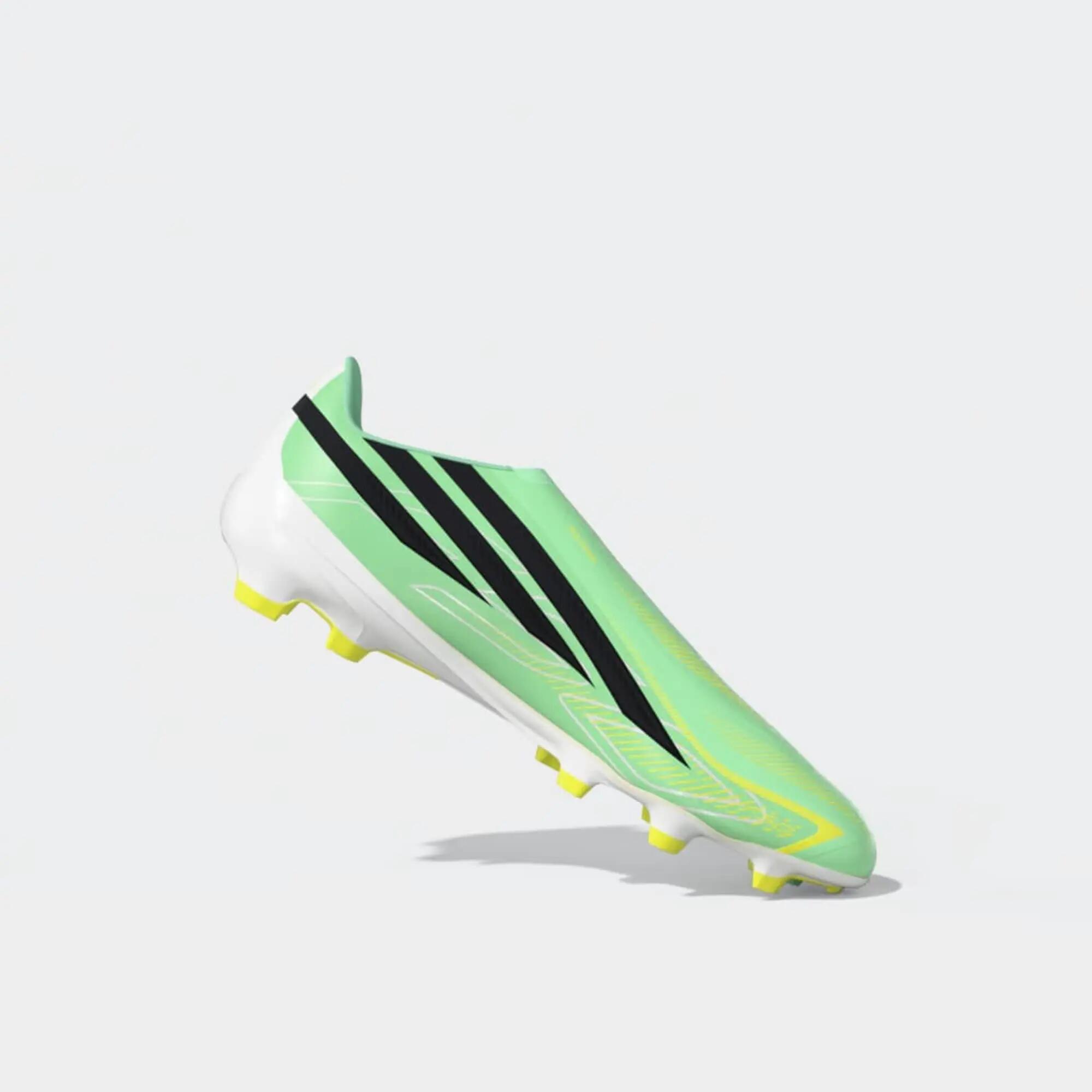Scarpe calcio adulto F50 HYPERFAST LEAGUE senza lacci FG/MG verdi 13/18