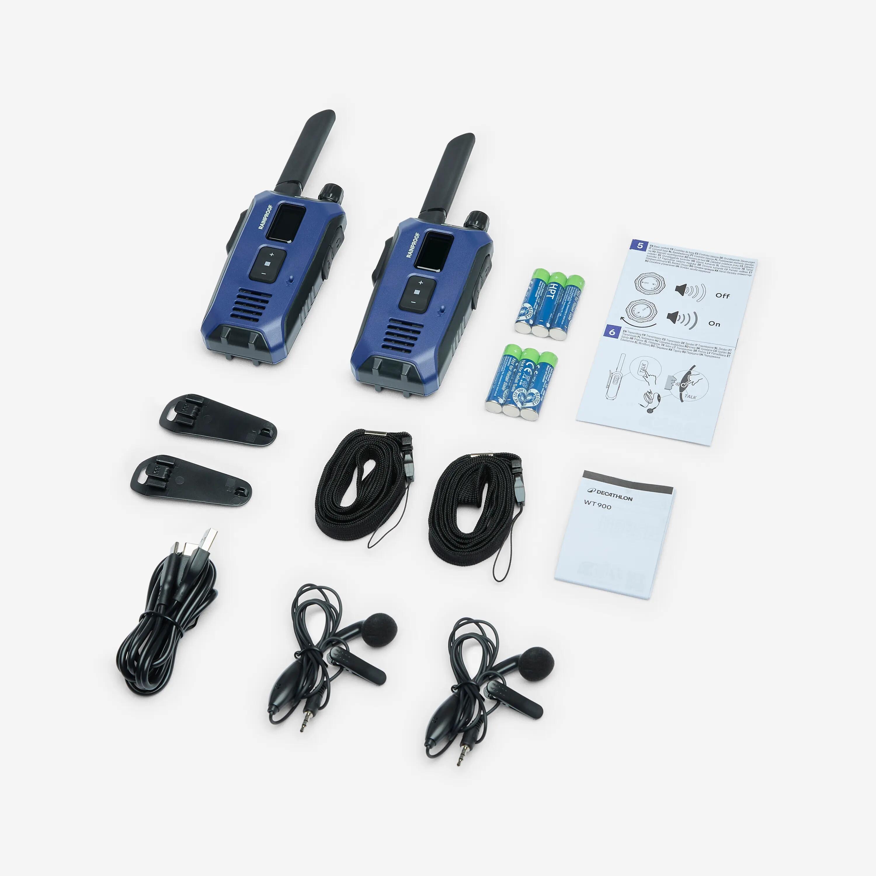 2 talkies-walkies rechargeables par USB 10 km  WT 900 3/4