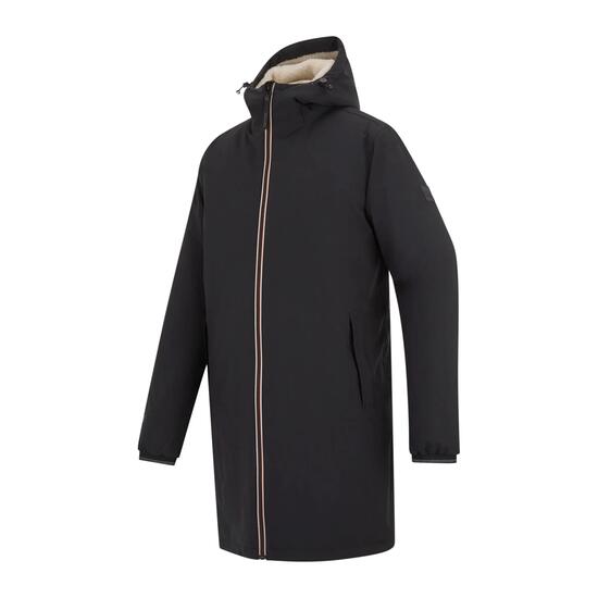 Veste longue sherpa noir homme imperméable et chaude