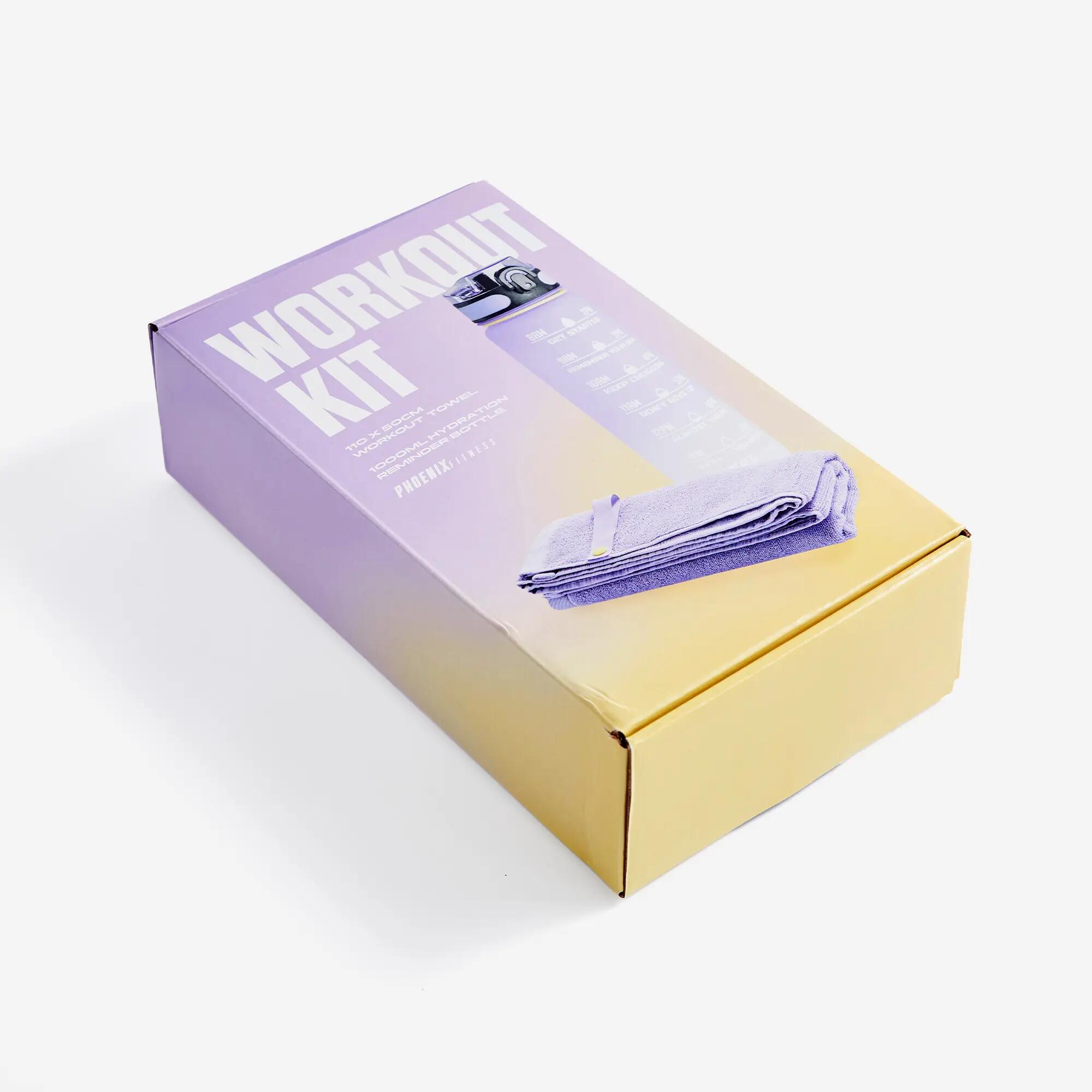 Pack fitness avec gourde 1L et serviette, violet 3/14