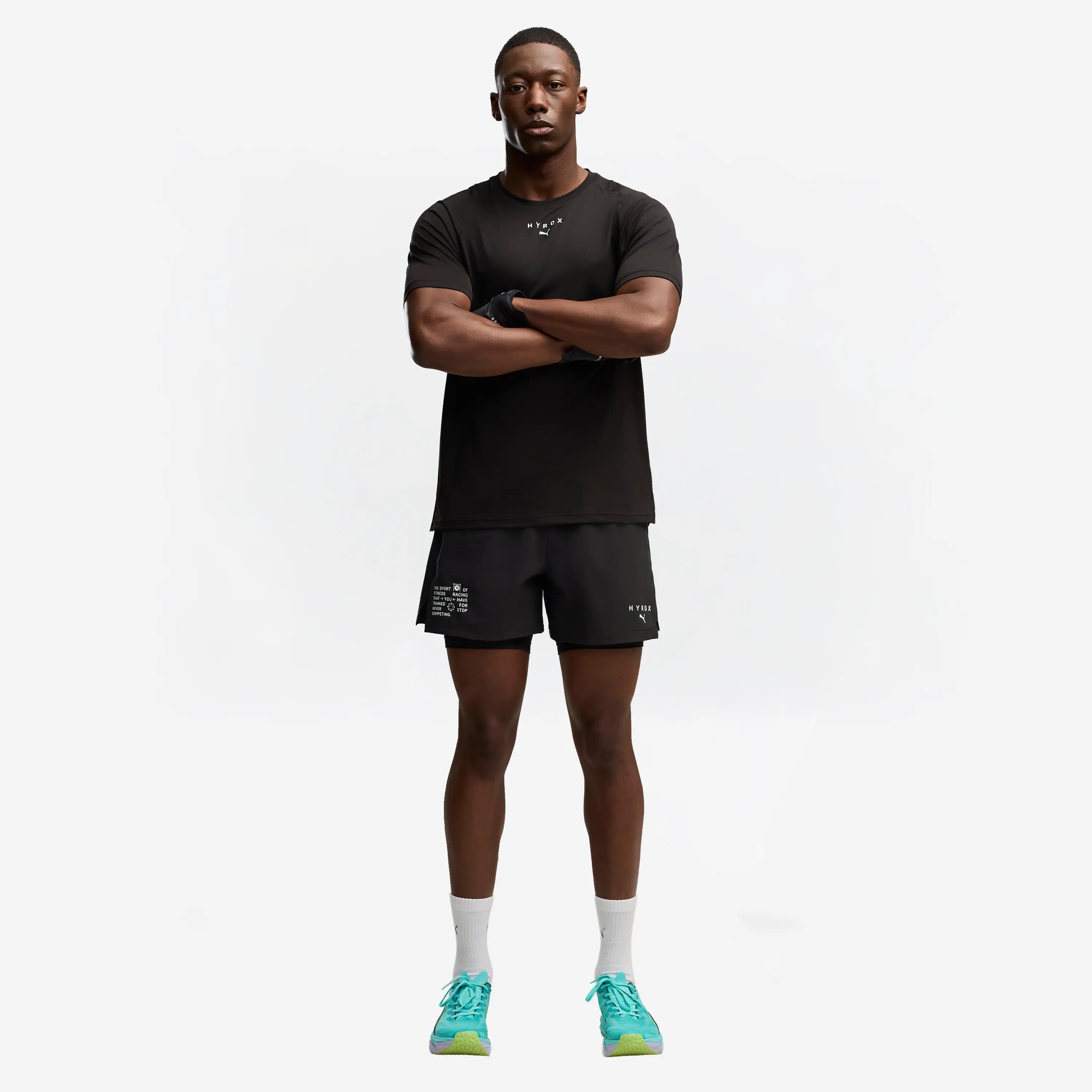T-shirt de fitness Hyrox homme, noir 3/5