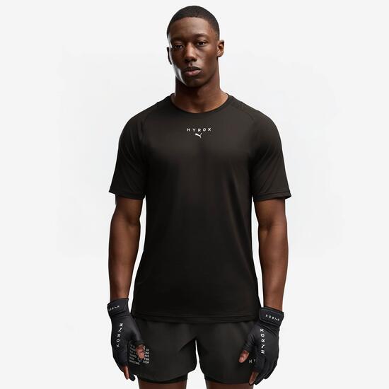 T-shirt nera Puma uomo palestra HYROX regular fit traspirante