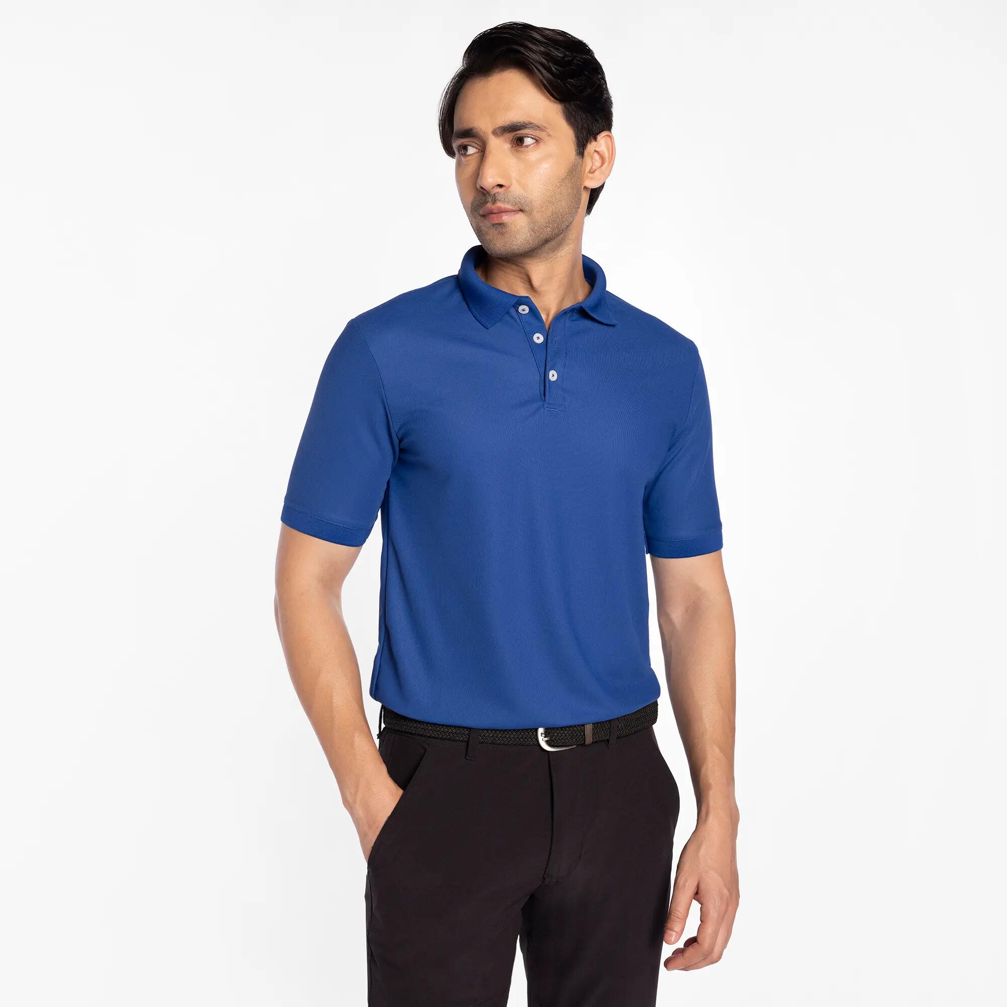 Men's golf Quick Dry polo shirt, WW100 Indigo Blue -  2