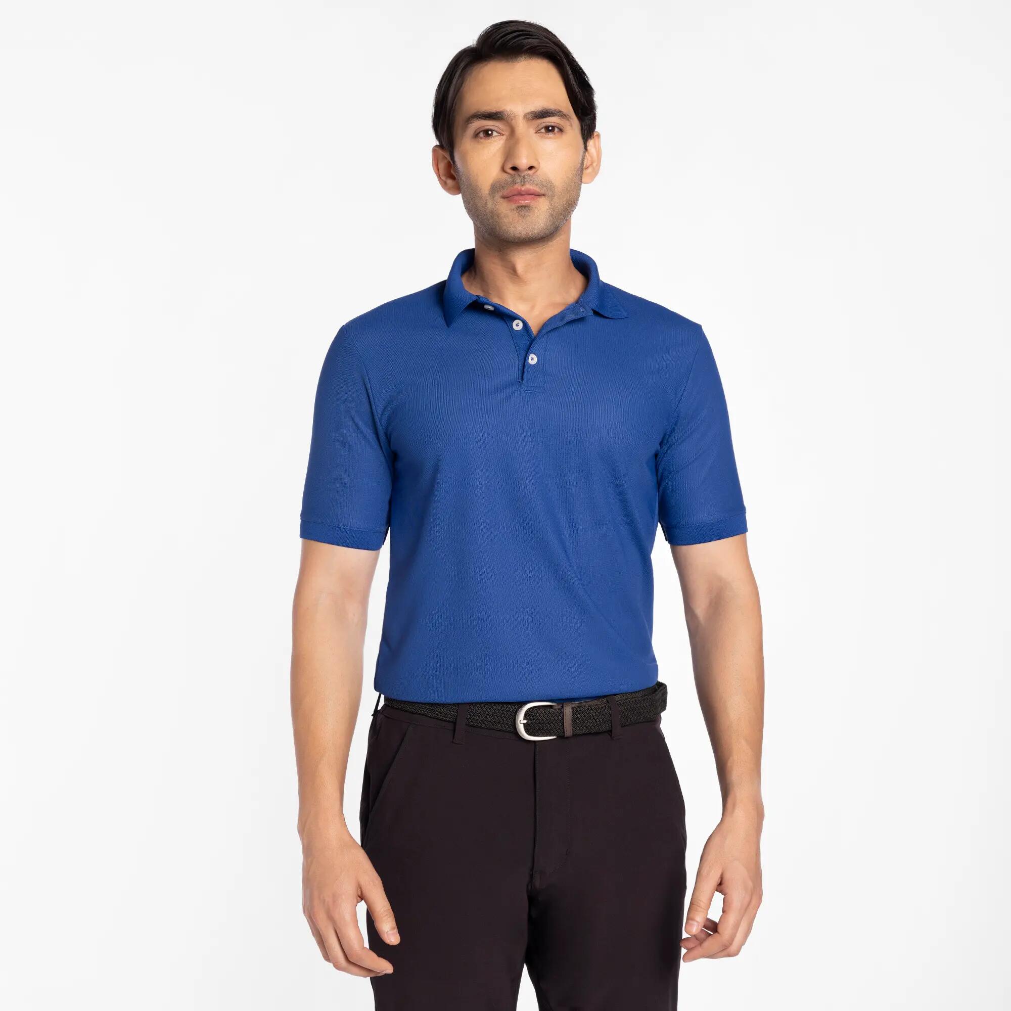 Men's golf Quick Dry polo shirt, WW100 Indigo Blue -  1