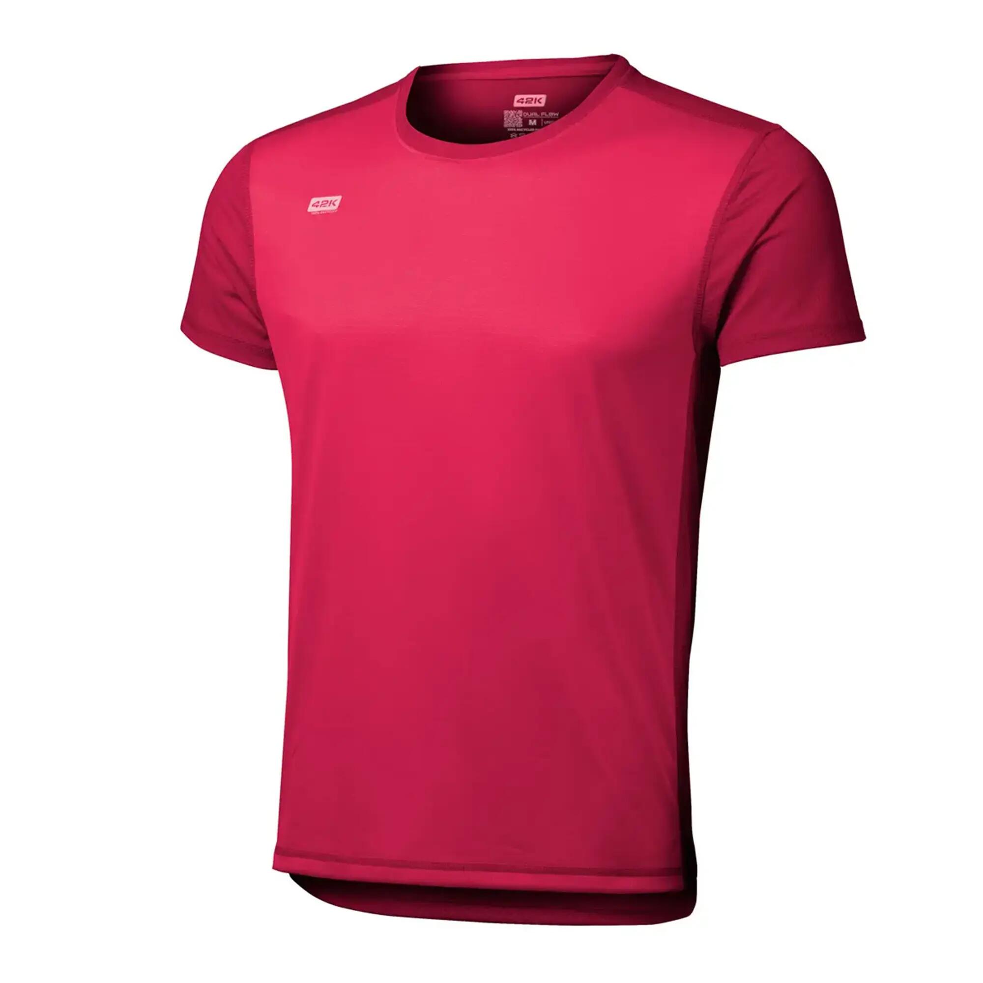 Camiseta Running Reciclada Hombre 42K Dual Flow Roja 2/4