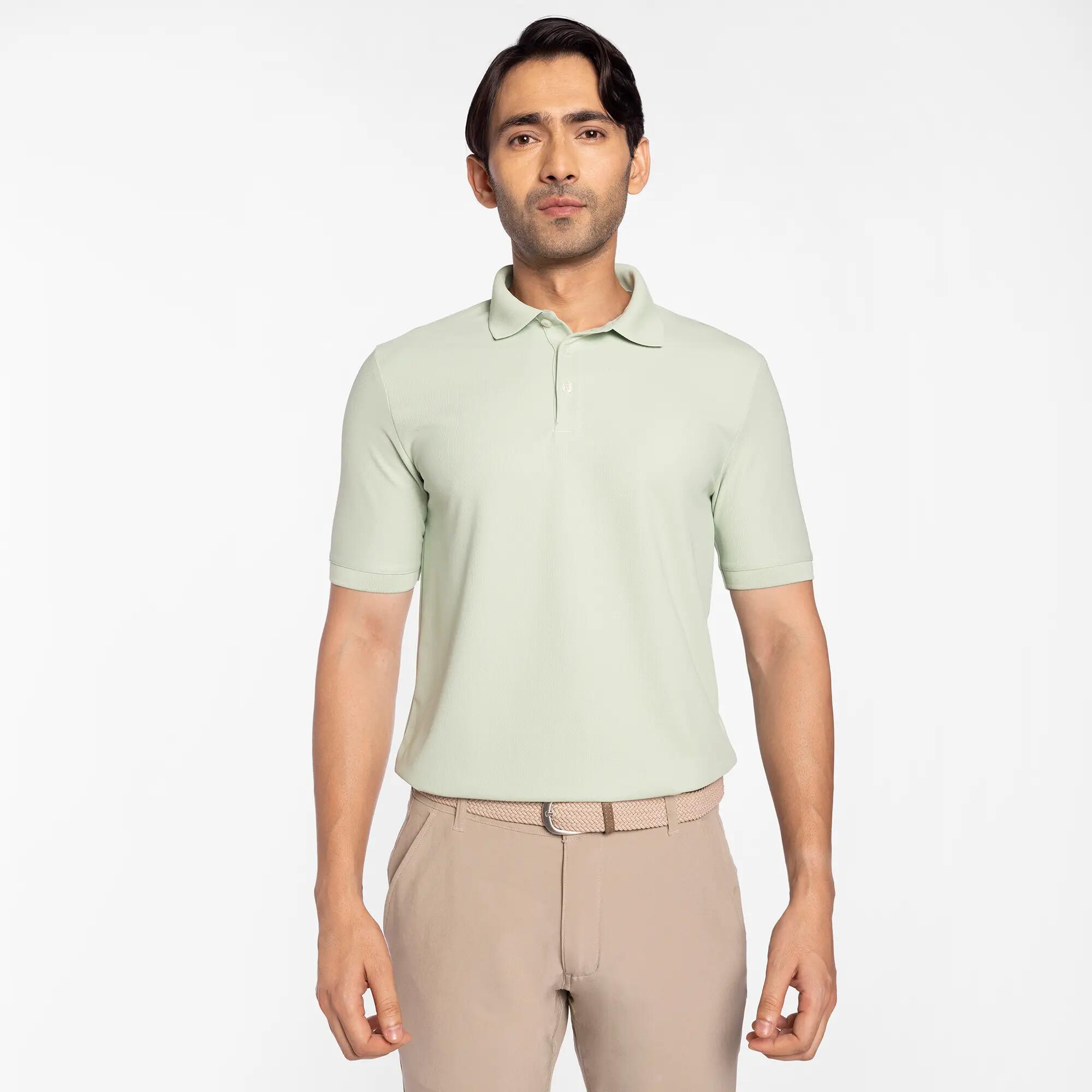 Men's golf Quick Dry polo shirt, WW100 Pista Green -  1
