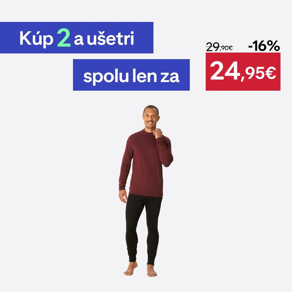 Pánske hrejivé lyžiarske spodné tričko BL 500 bordové