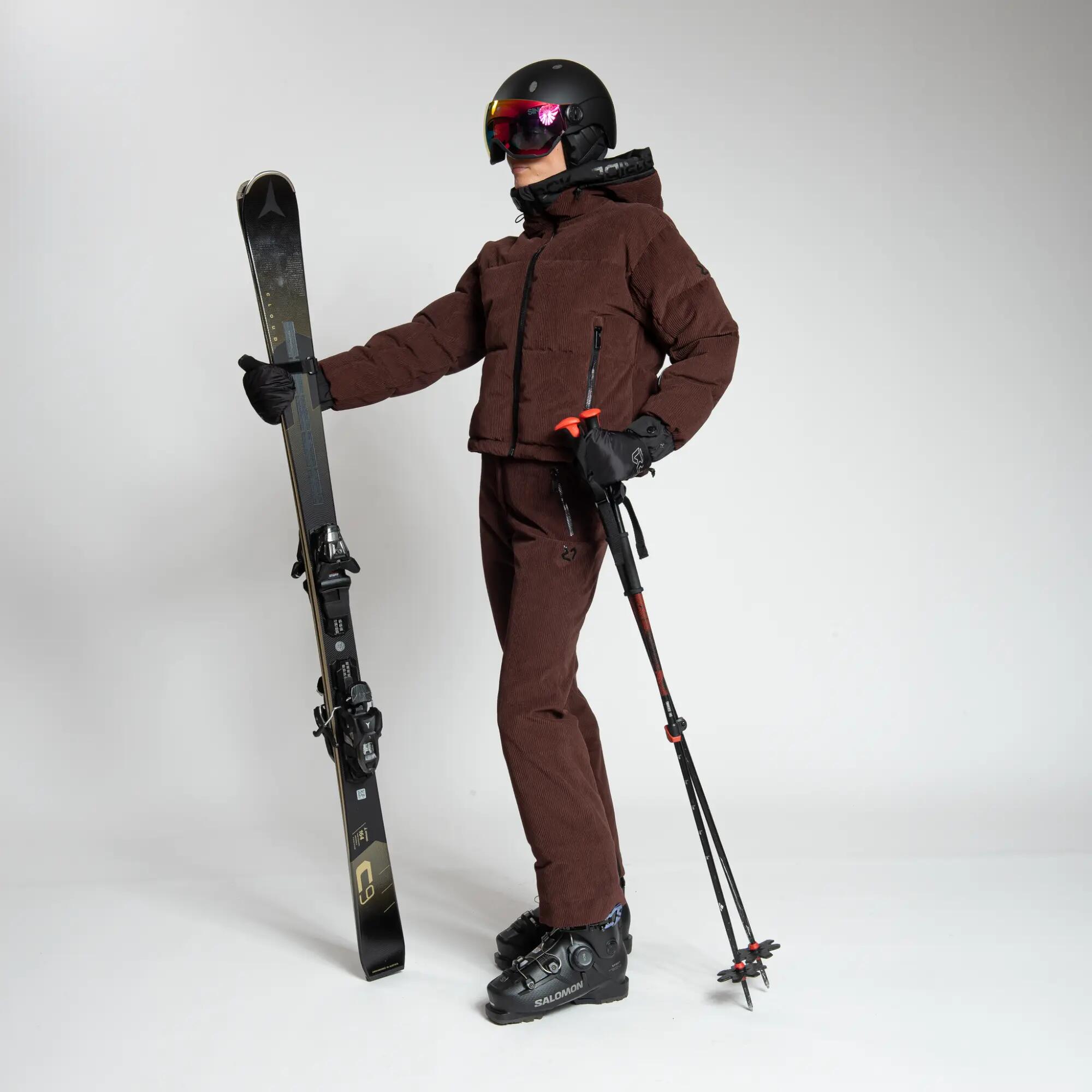 Giacca sci donna Rock Experience Epic ride Velluto marrone nero 2/8