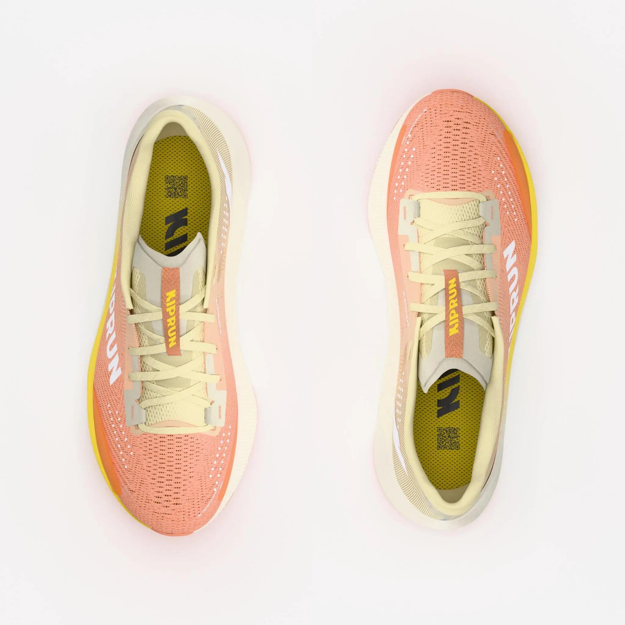 Chaussures de running route femme, Kiprun Kipride jaune 9/15
