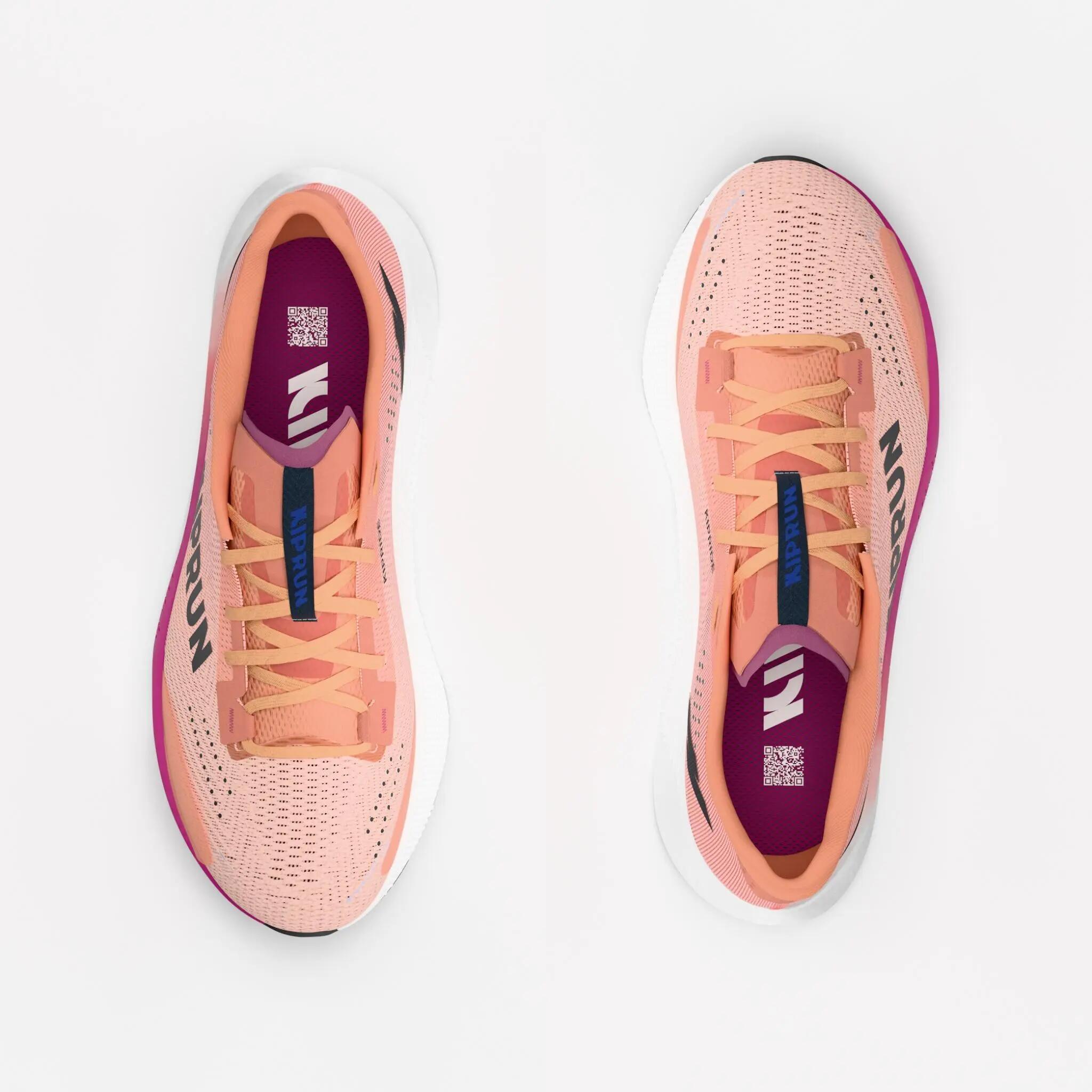 Chaussures running route femme, Kiprun Kipride Pomelo 9/12