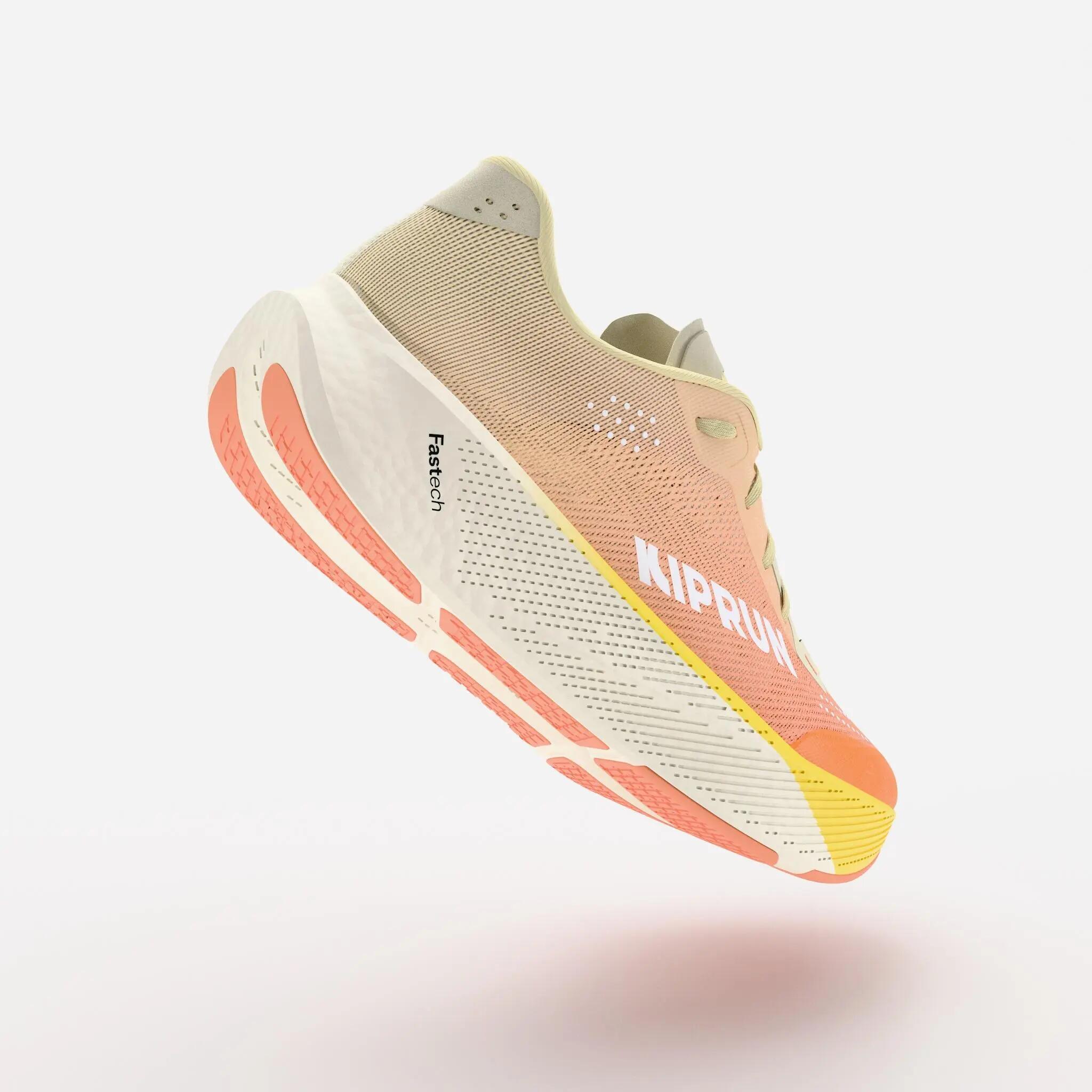 Chaussures de running route femme, Kiprun Kipride jaune 4/15