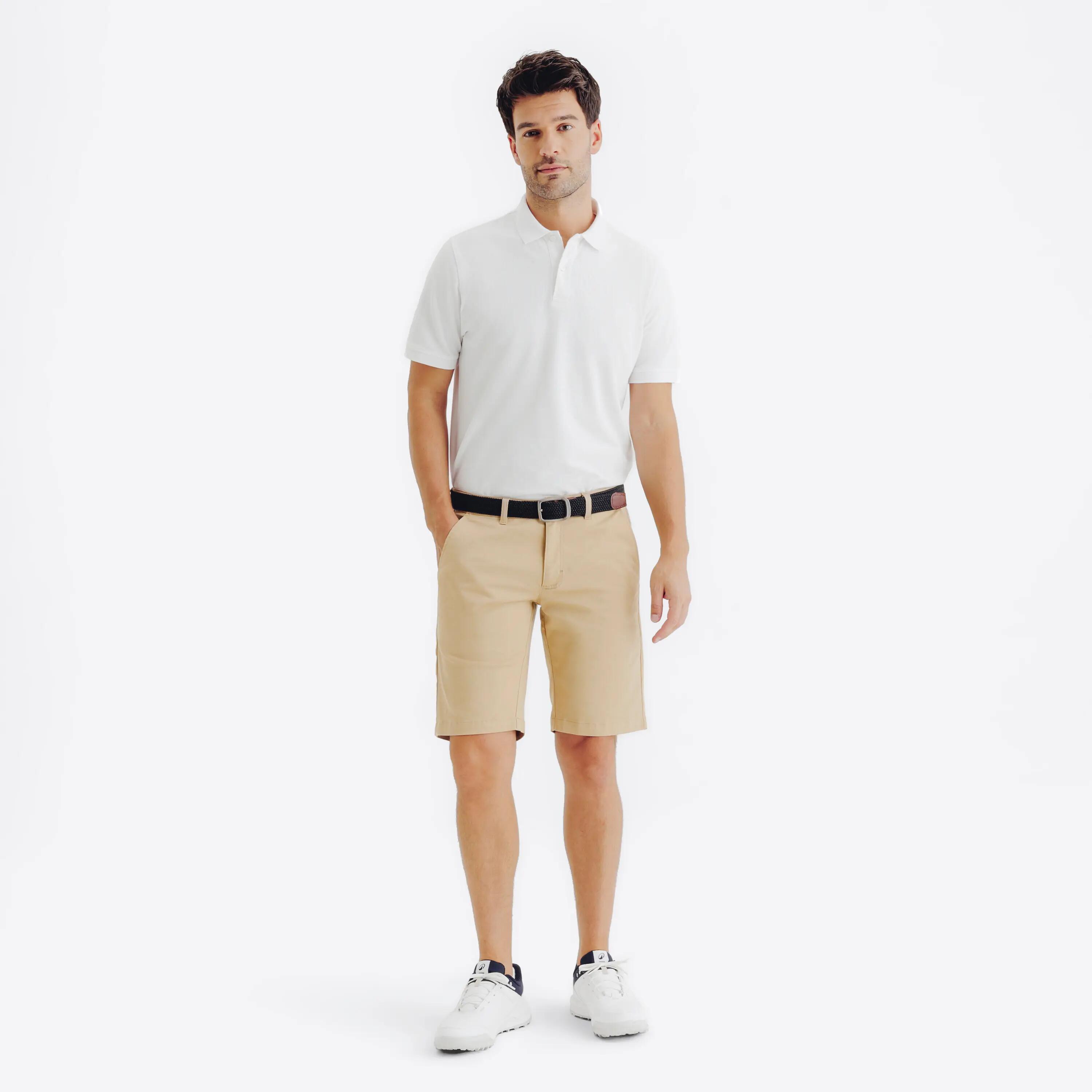 Men Golf Shorts MW500 Beige -  2