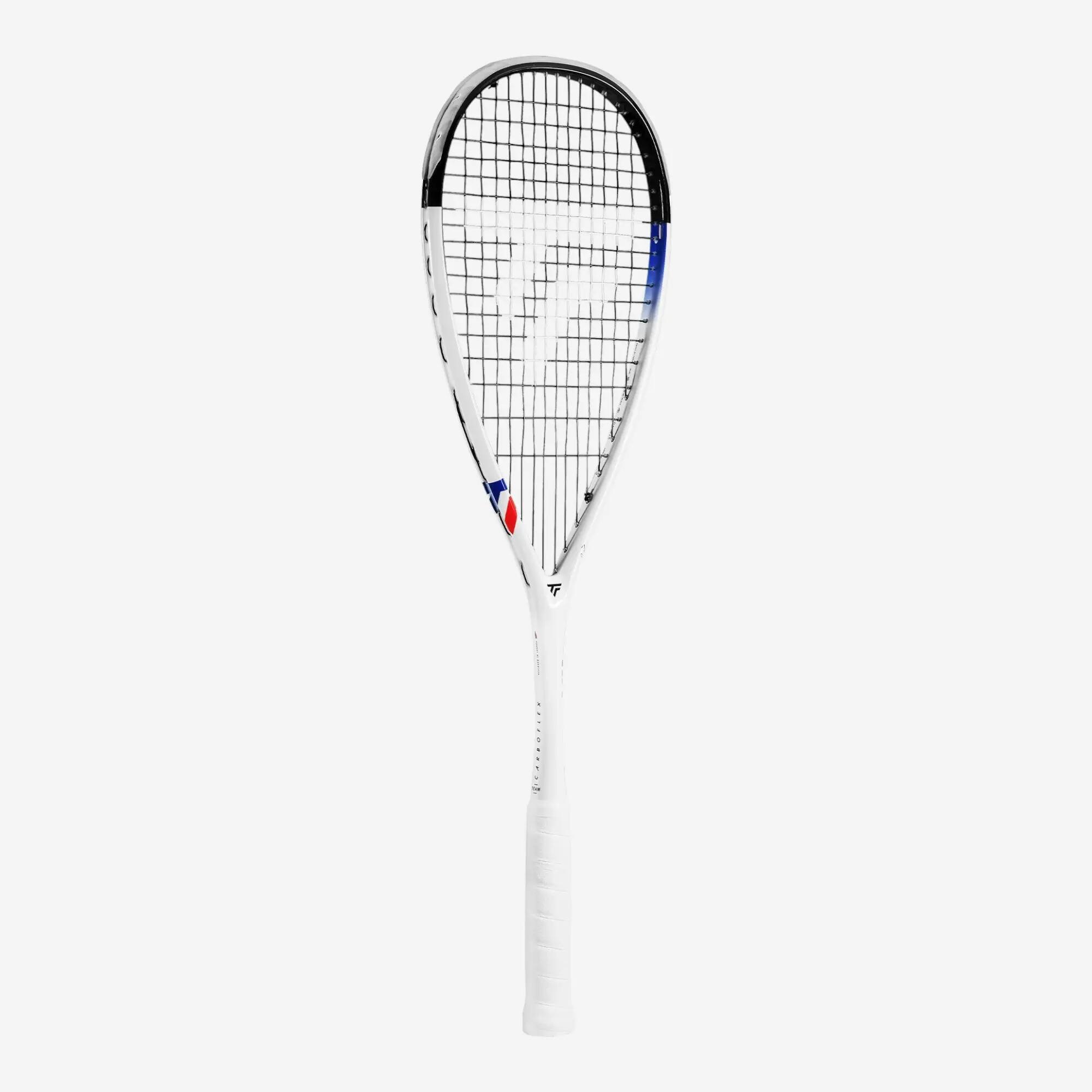 Raqueta de squash 130 g, Tecnifibre Carboflex team V2 blanco negro 3/4