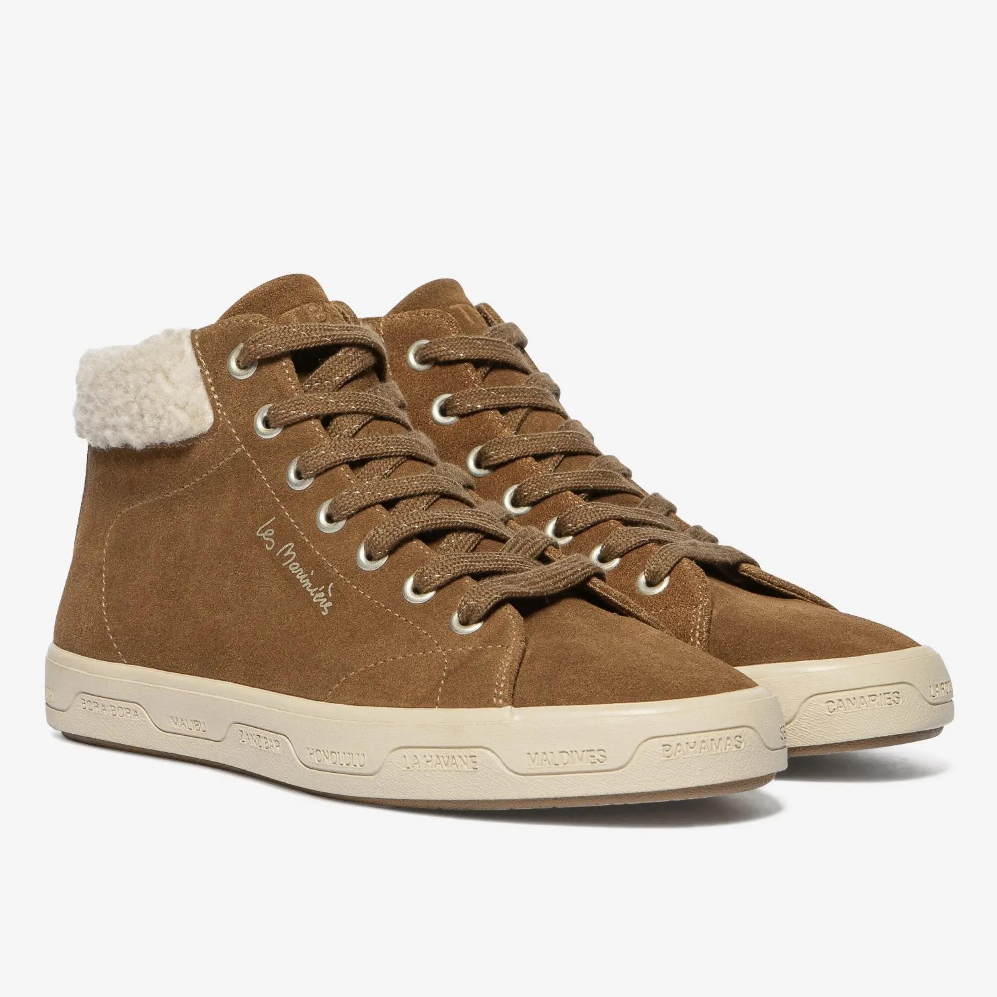 TBS Chaussure montante hiver cuir femme LAYALLI cognac 2/4