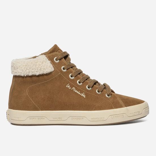 TBS Chaussure montante hiver cuir femme LAYALLI cognac