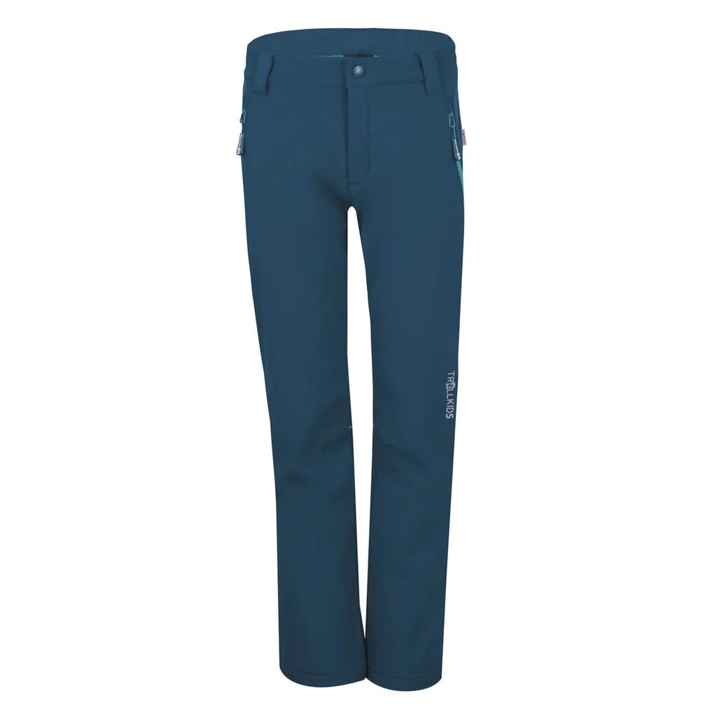 ДЕТСКИ SOFTSHELL ПАНТАЛОН ЗА ПРЕХОДИ KIDSFJELL TROLLKIDS, 6-14 ГОДИНИ, СИН