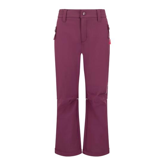 PANTALON SOFTSHELL DE RANDONNEE ENFANT 6 -14 ans , KIDSFJELL TROLLKIDS BORDEAUX