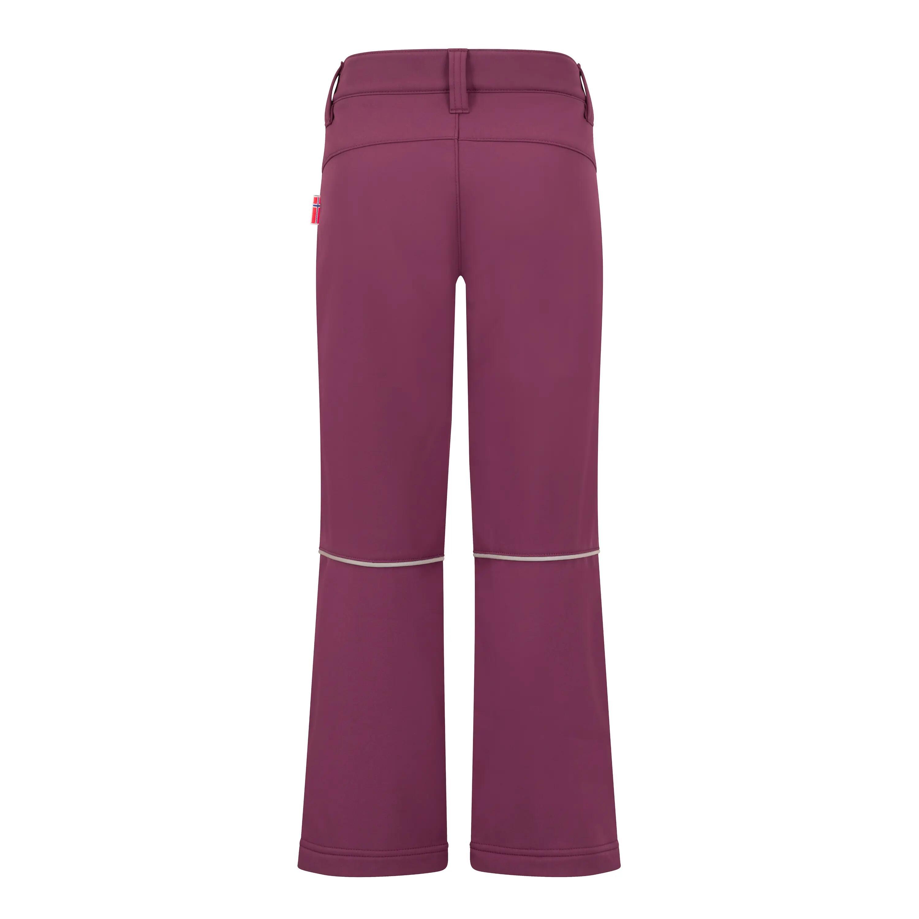 PANTALON SOFTSHELL DE RANDONNEE ENFANT 6 -14 ans , KIDSFJELL TROLLKIDS BORDEAUX 2/4