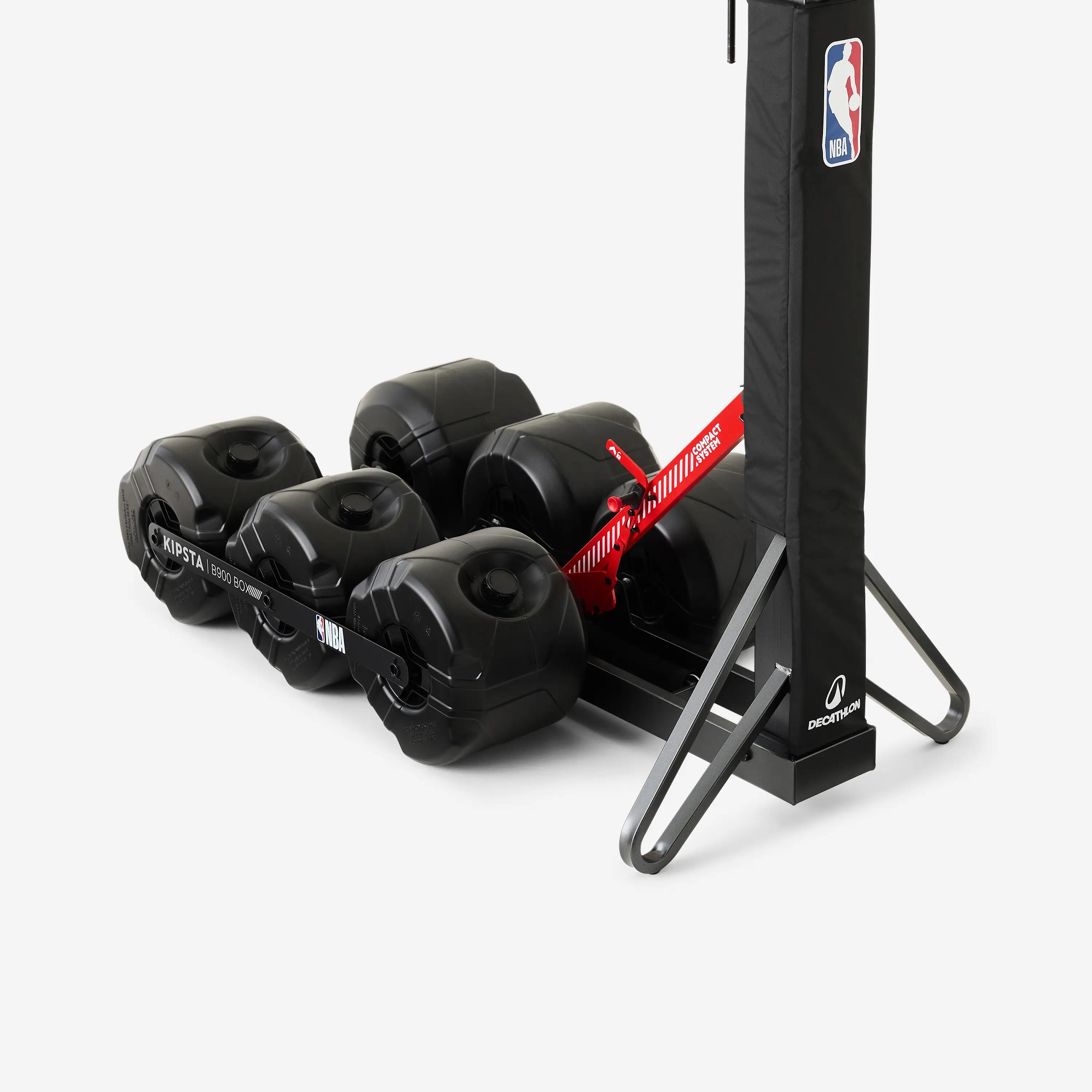 Tabela Basquetebol Dobrável Rodas e Altura Ajustável de 2,10-3,05 m B900 BOX NBA 10/23