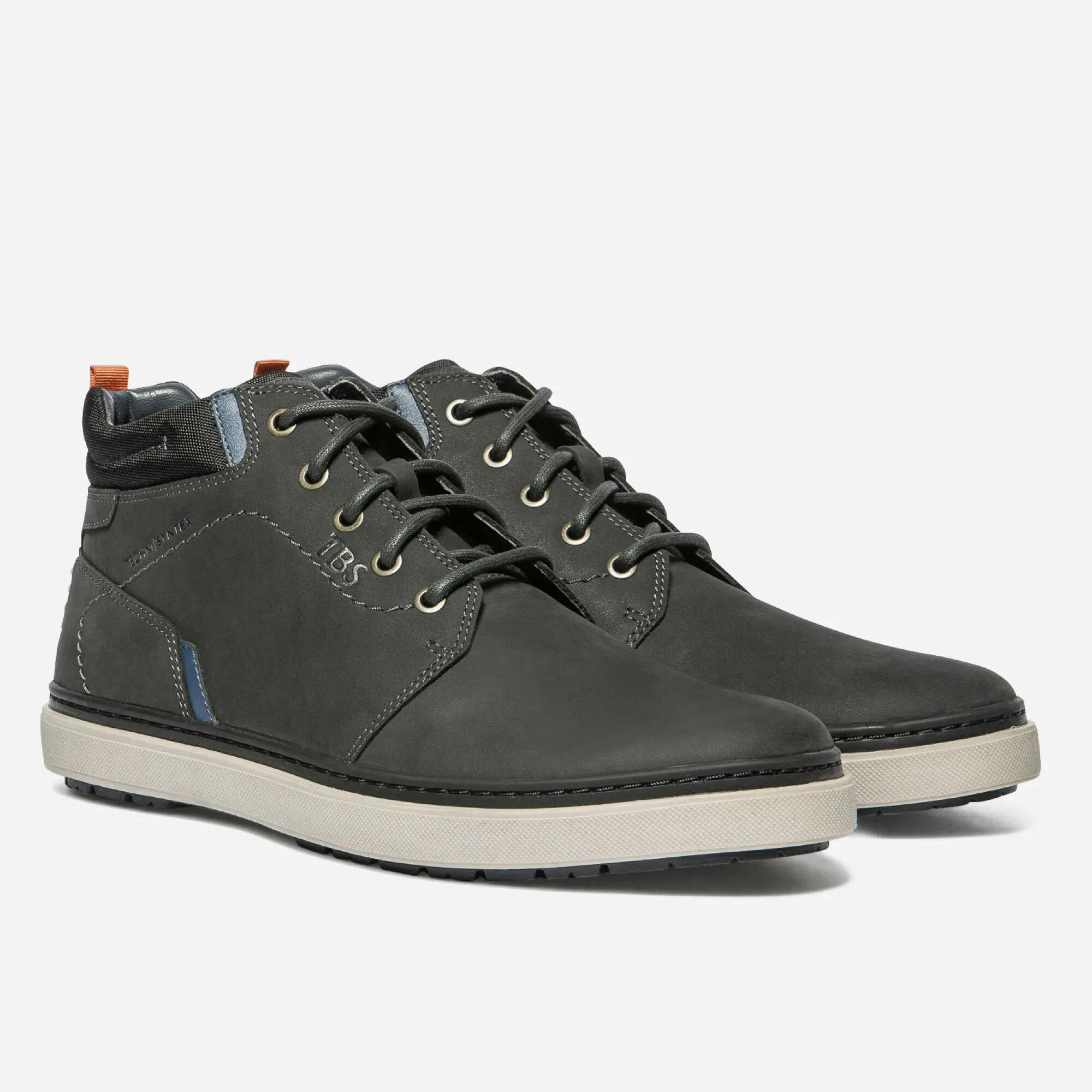 TBS Chaussure montante imperméable en cuir homme BERANGE grise 2/4