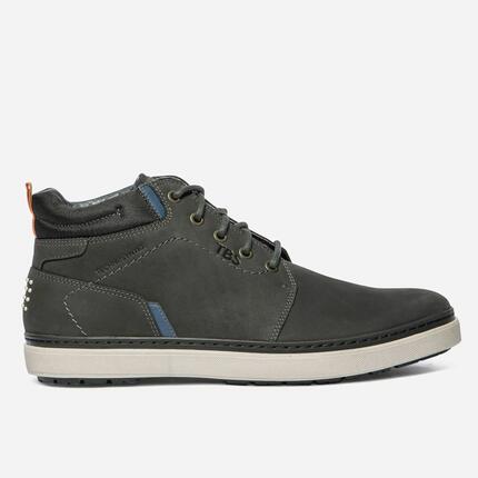 TBS Chaussure montante imperméable en cuir homme BERANGE grise