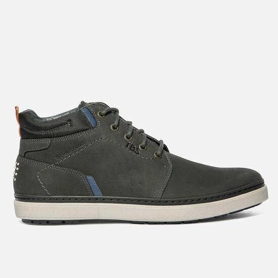 TBS Chaussure montante imperméable en cuir homme BERANGE grise